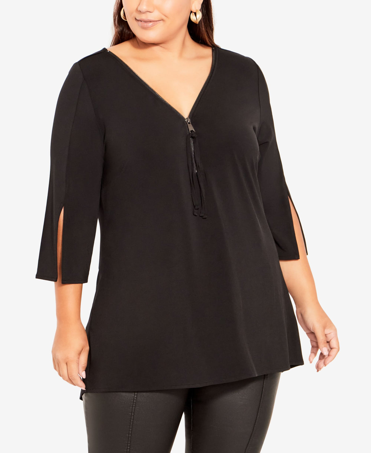 Plus Size Luella Plain V-neck Top