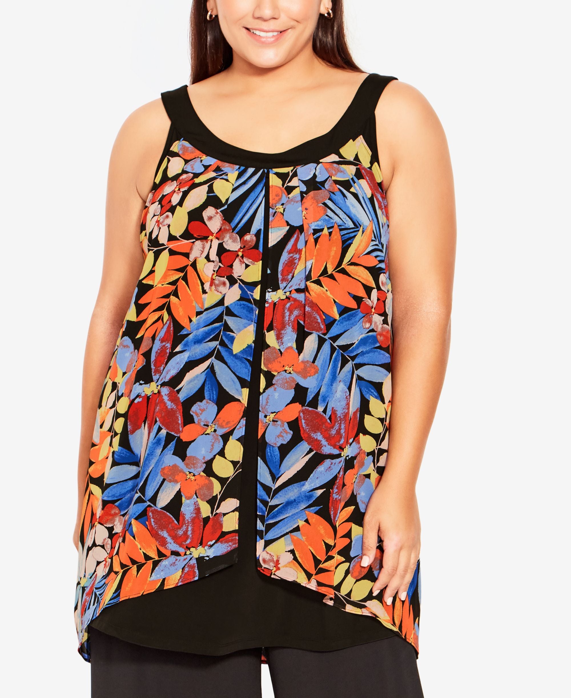 Plus Size Exotic Overlay Tunic