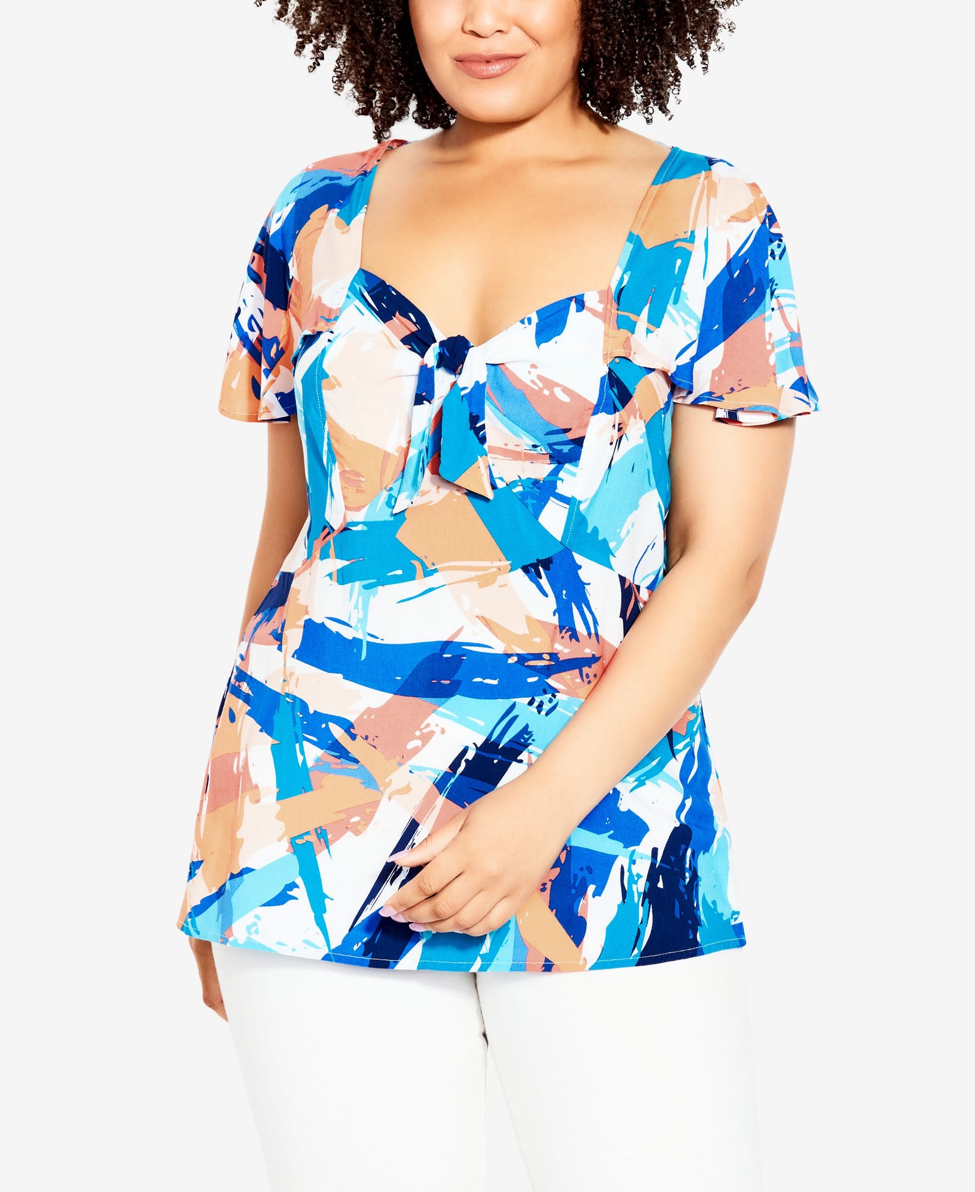 Plus Size Kata Print Top