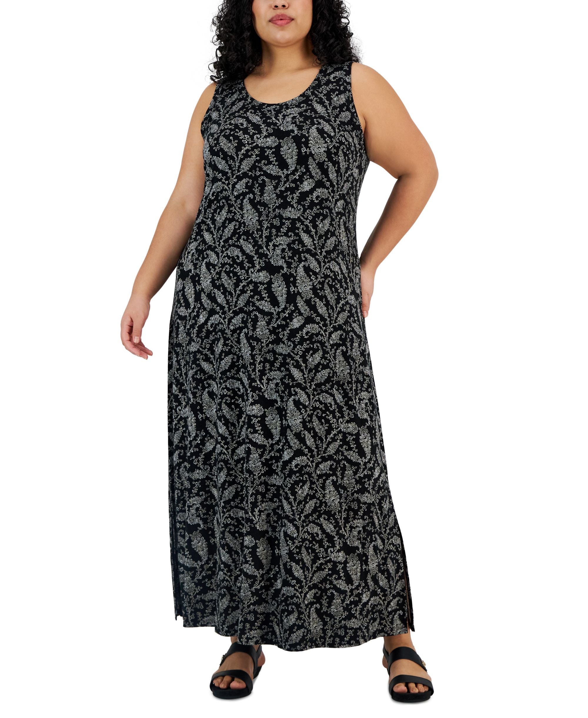 Style & Co Plus Size Printed Maxi Dress