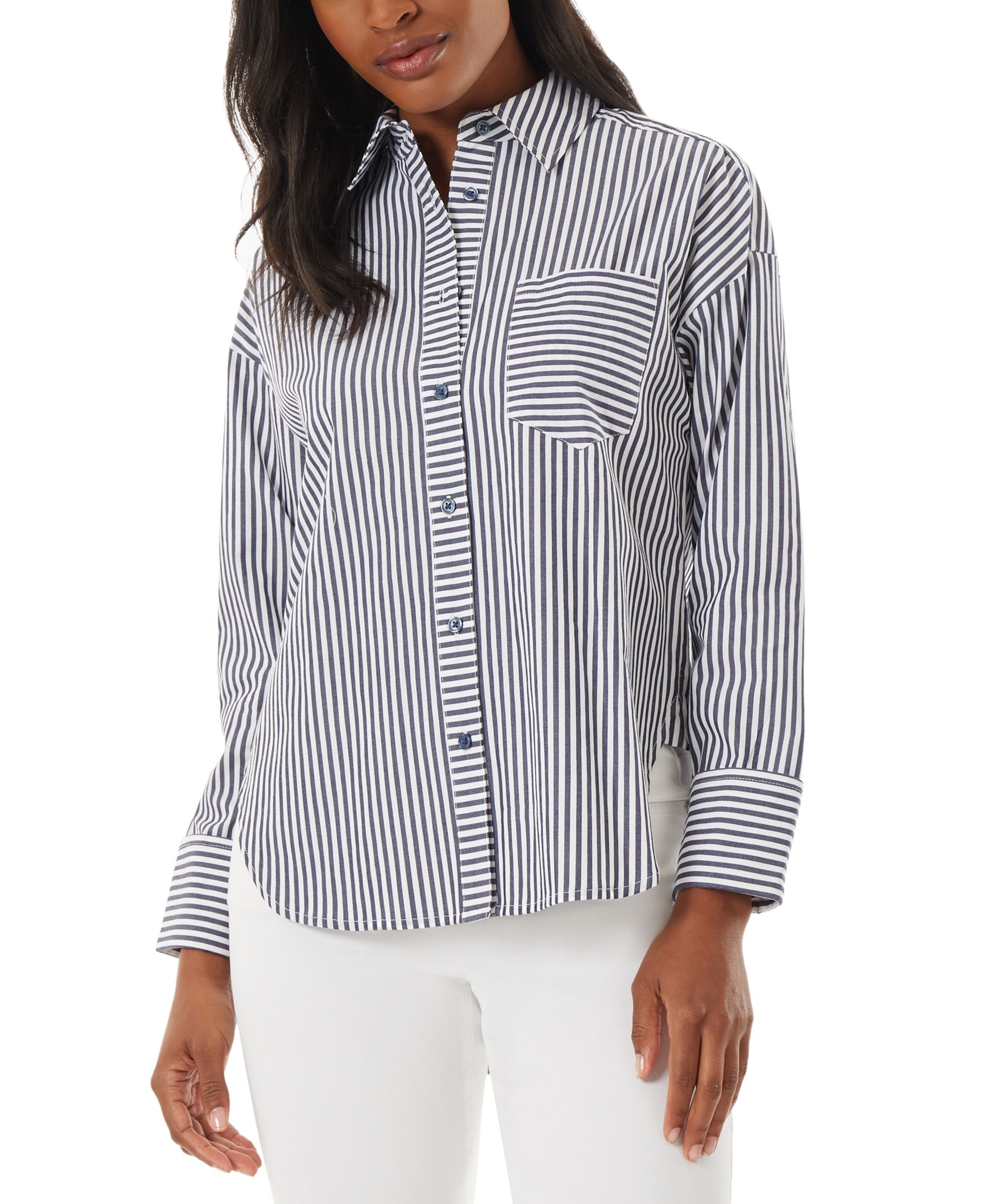 Women's Cotton Oversized Striped Shirt