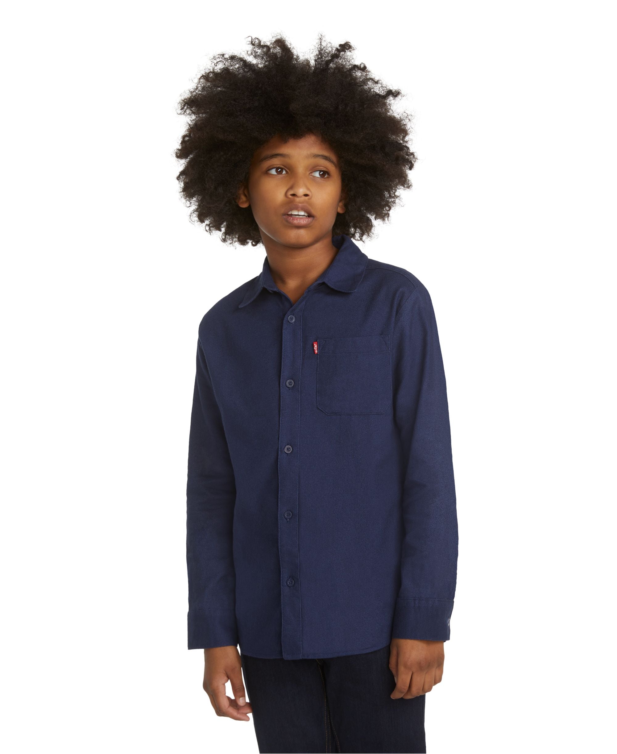 Levis Big Boys Heather Long Sleeve Woven Shirt