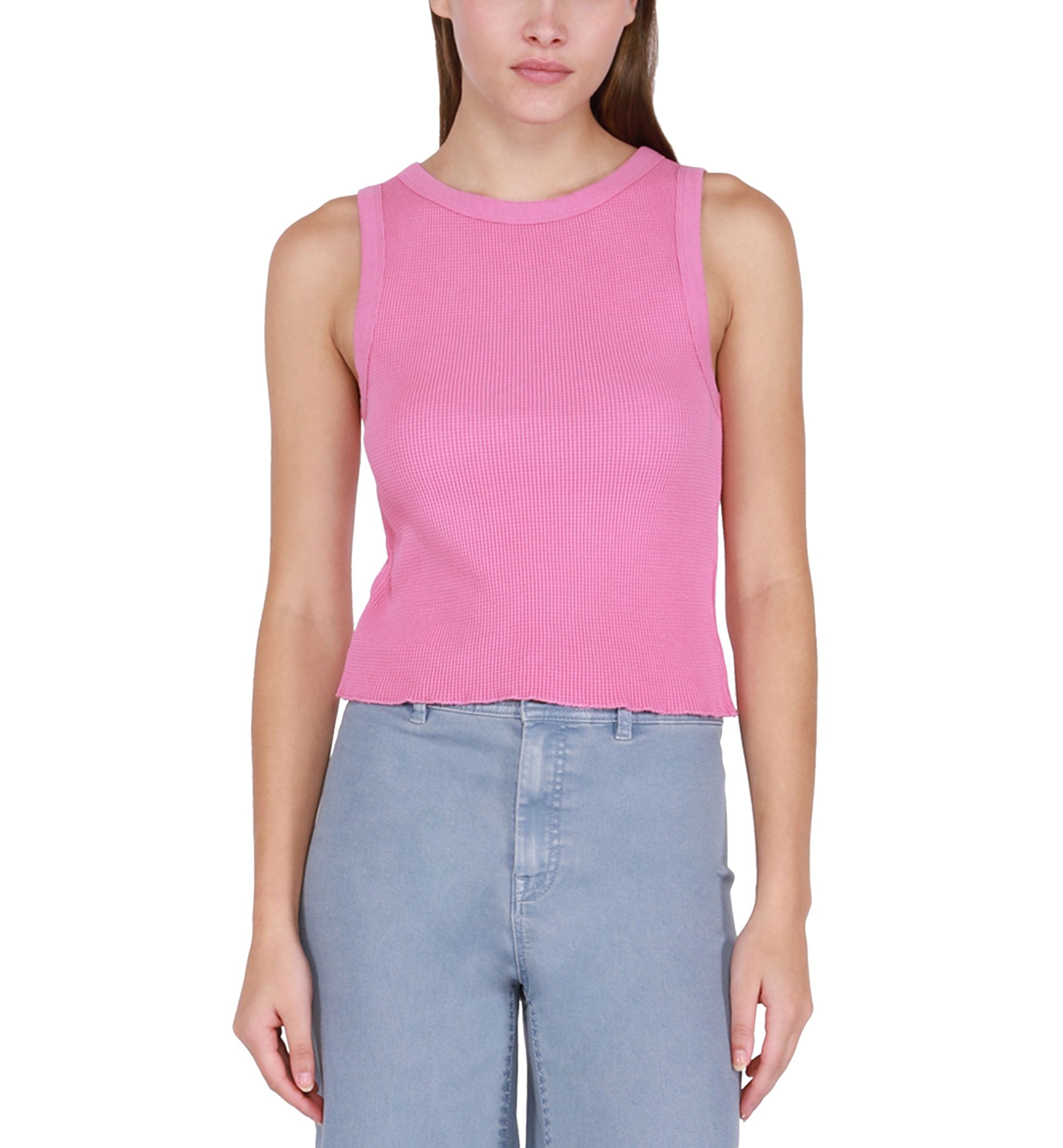 Women's Waffle-Knit Sleeveless Tank Top