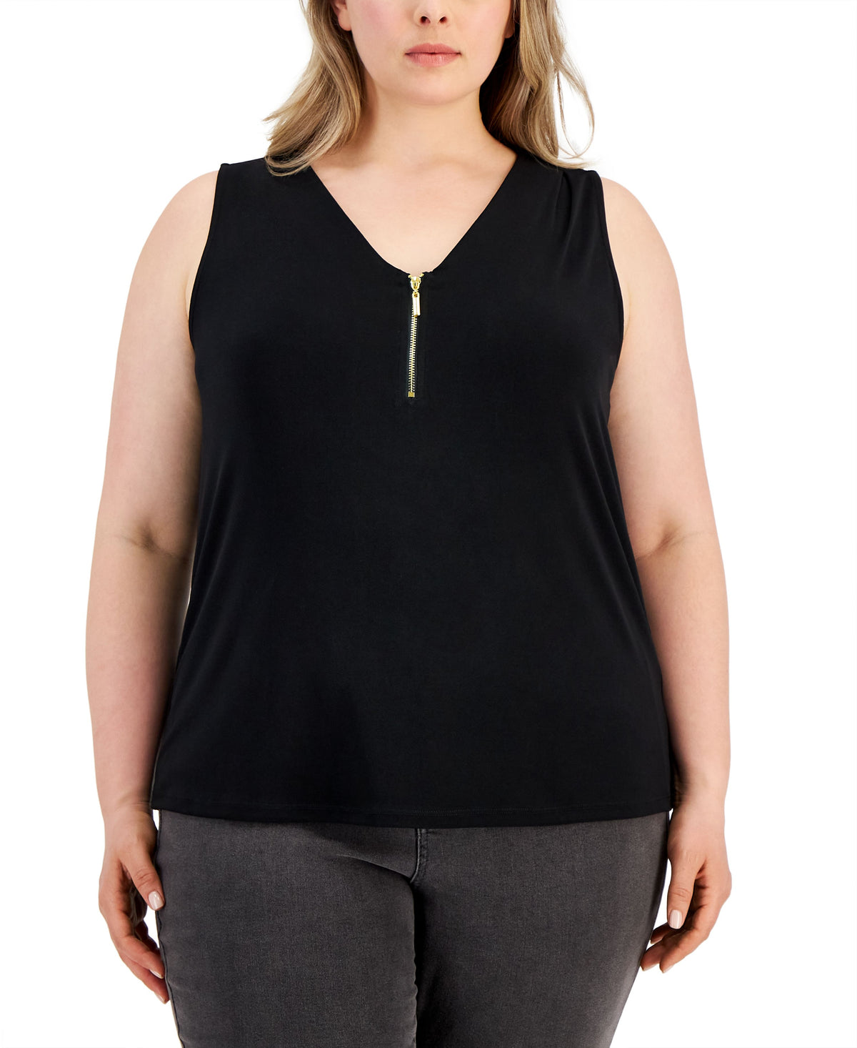Plus Size Half-Zip Tank Top