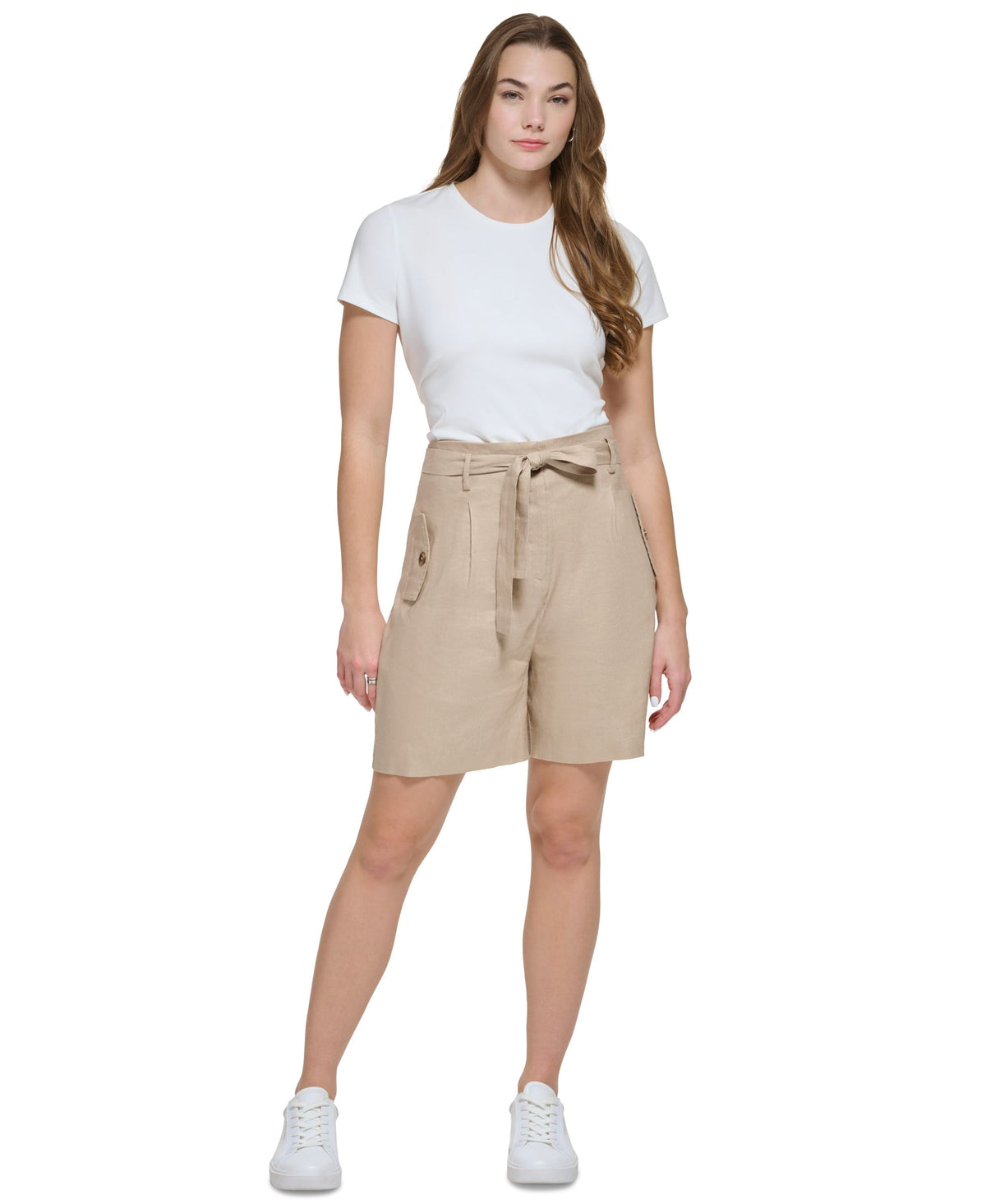 High Waisted Linen Shorts