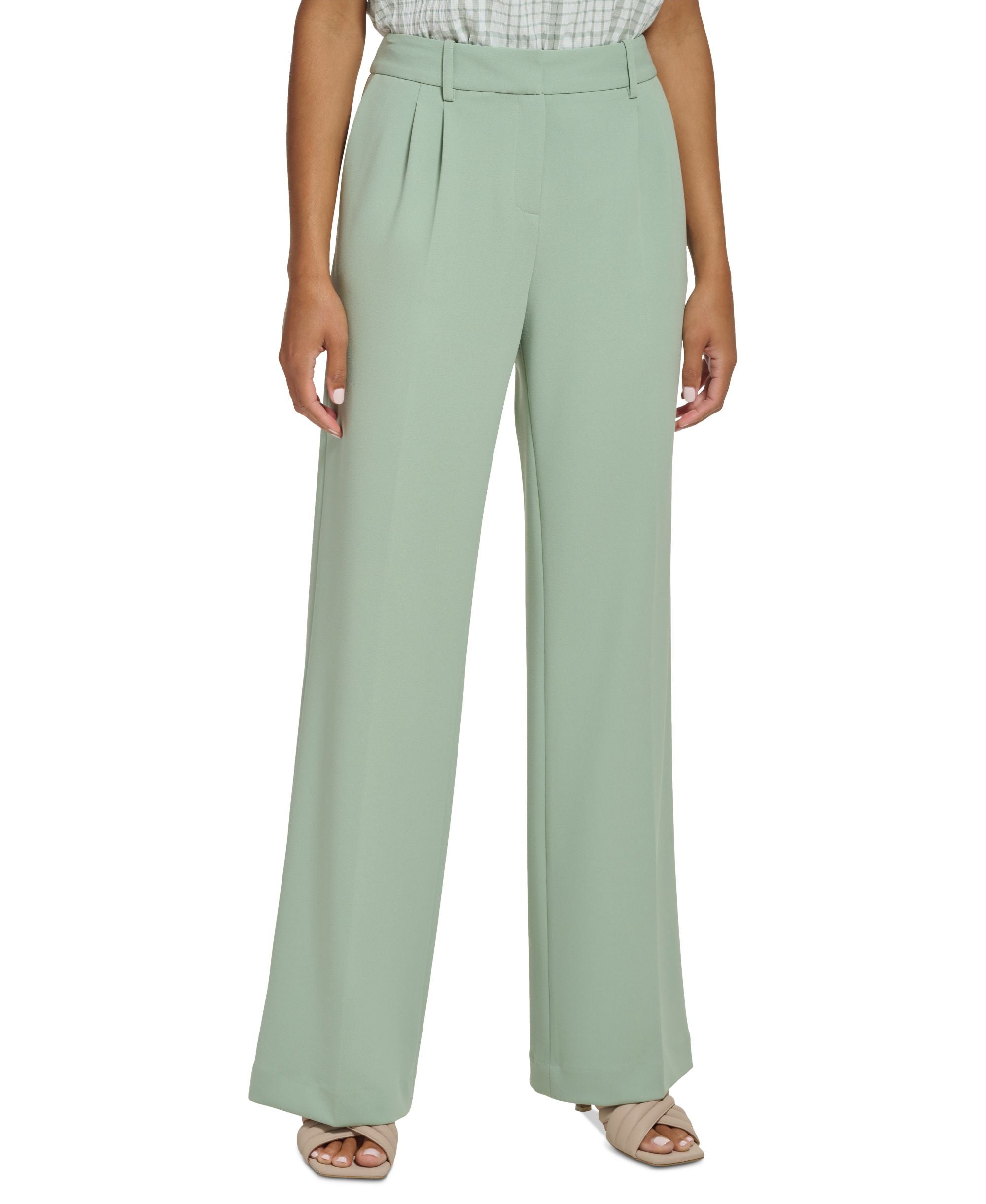 Women's Mid-Rise Wide-Leg Suit Pants