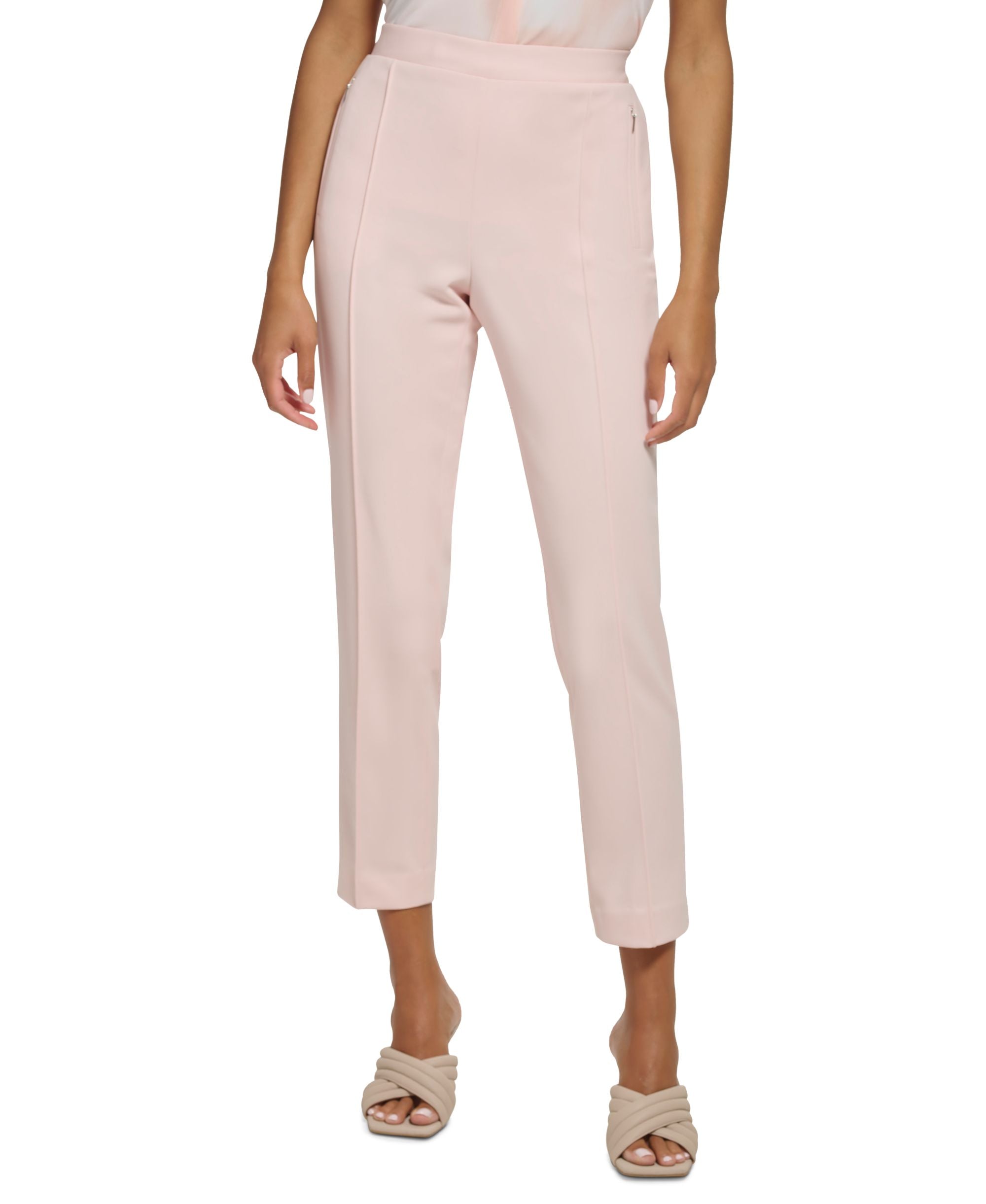 Women's Scuba Crepe Straight-Leg Ankle Pants