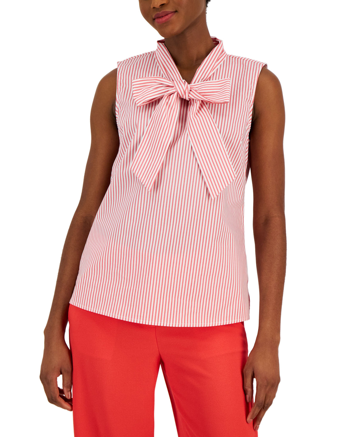 Women's Cotton Bow-Neck Blouse