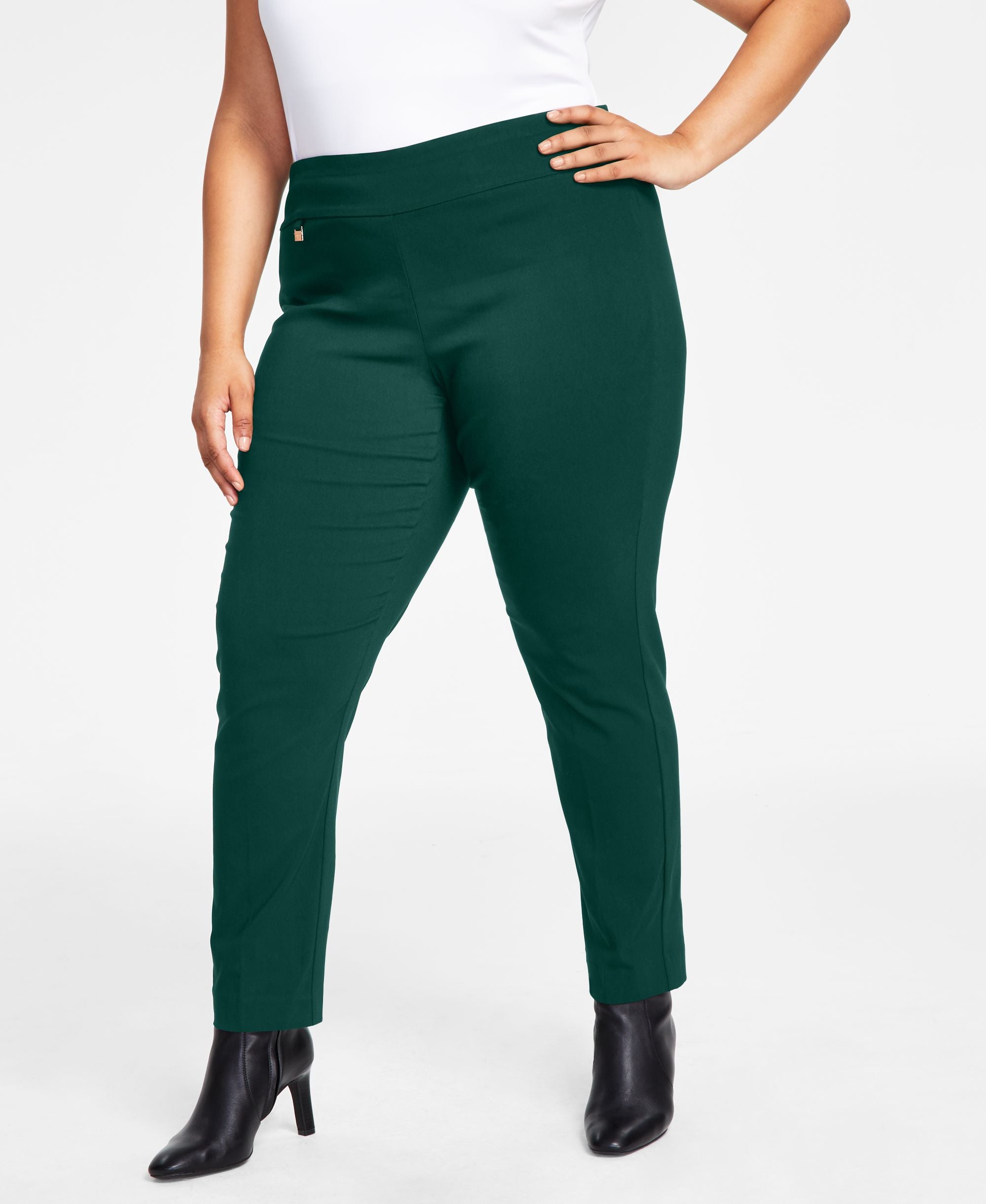 Plus Size Tummy-Control Pull-On Skinny Pants
