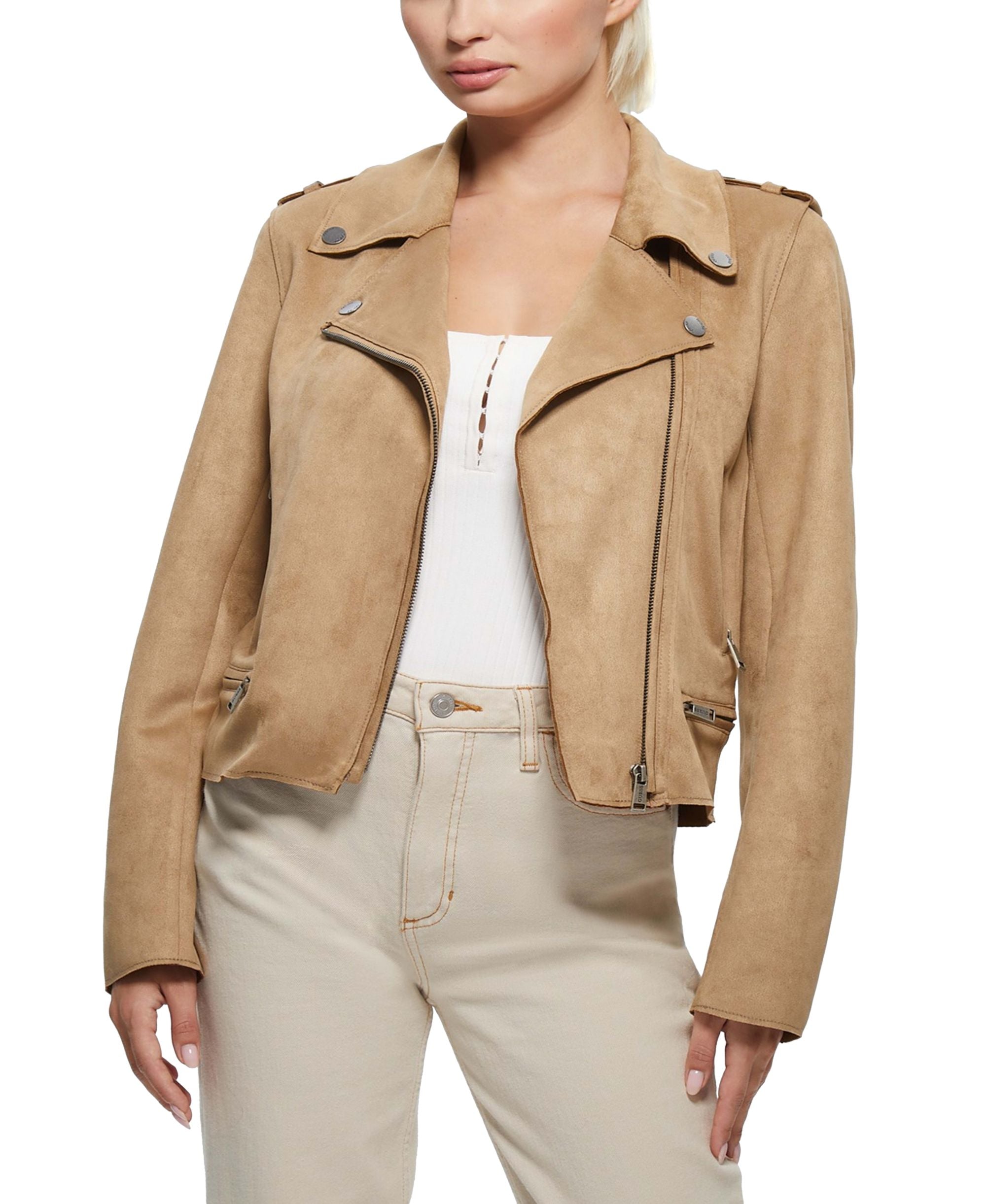 Guess Monica Faux Leather Moto Jacket