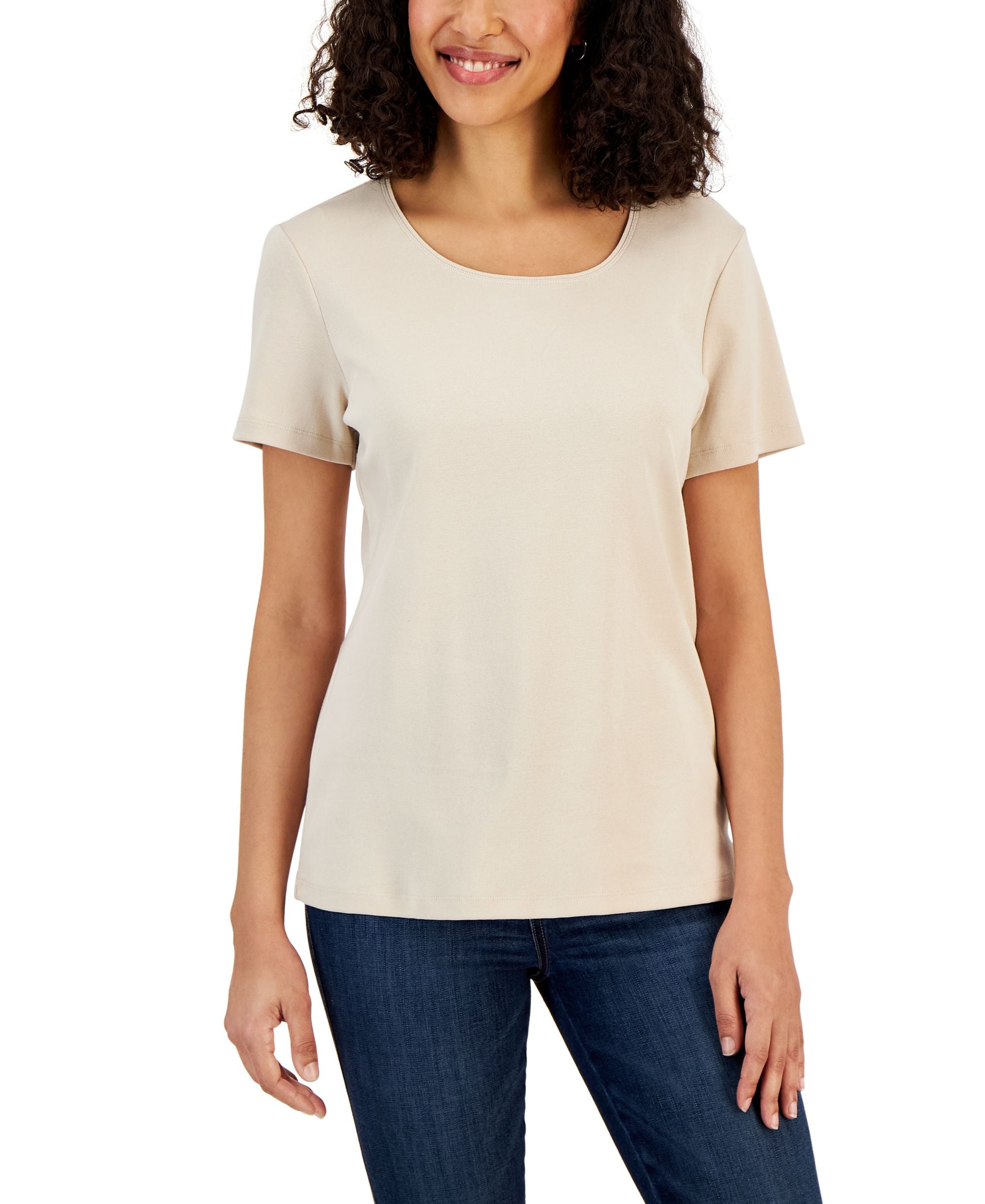 Short Sleeve Scoop Neck Top