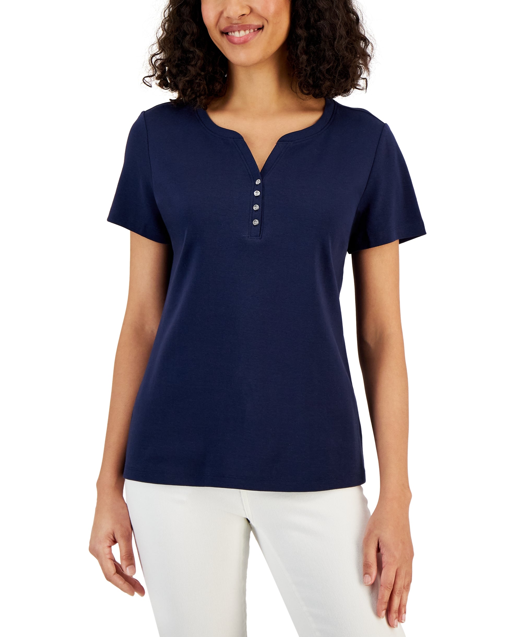 Short Sleeve Henley Top
