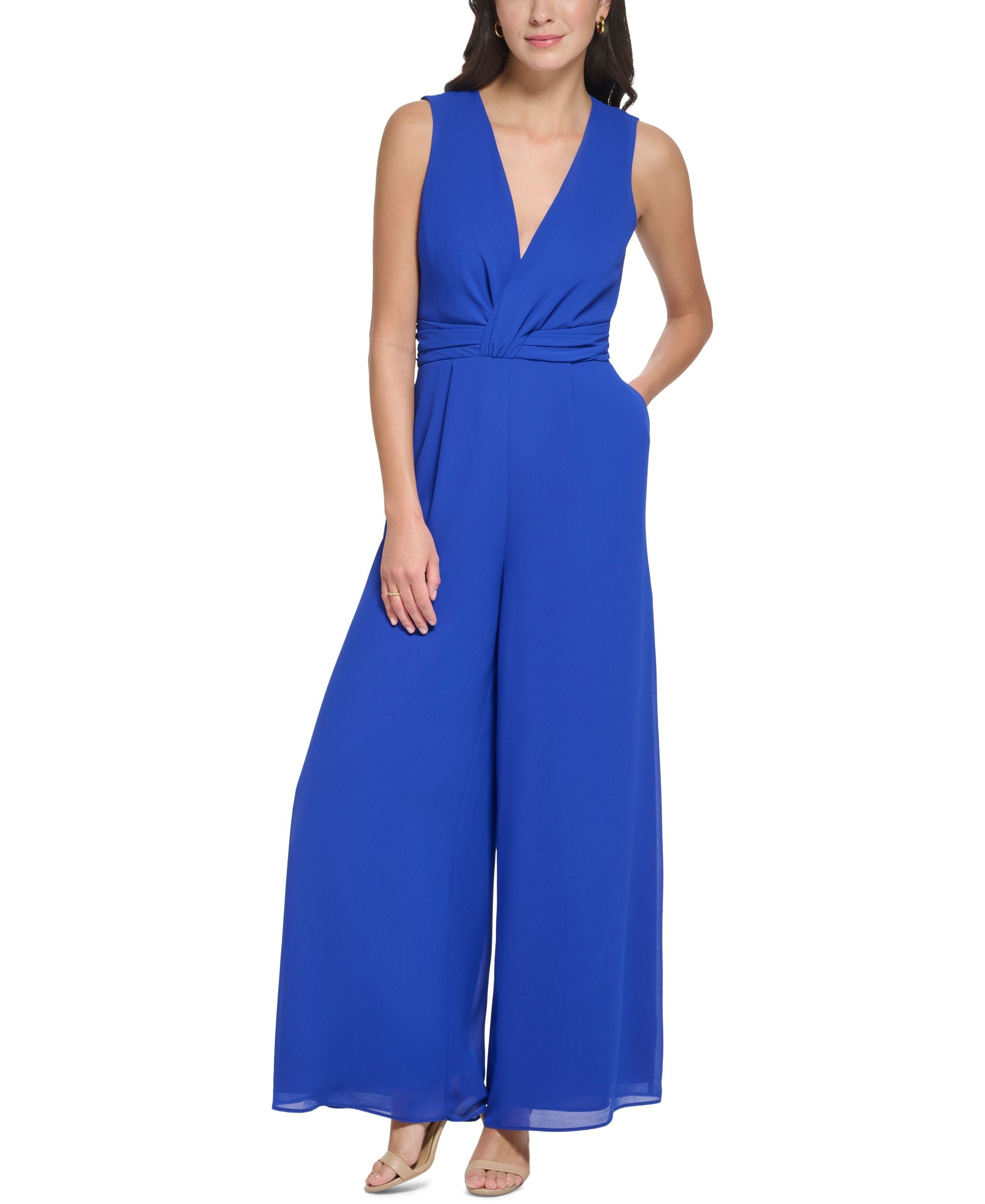 Women's Chiffon Twist-Front Jumpsuit