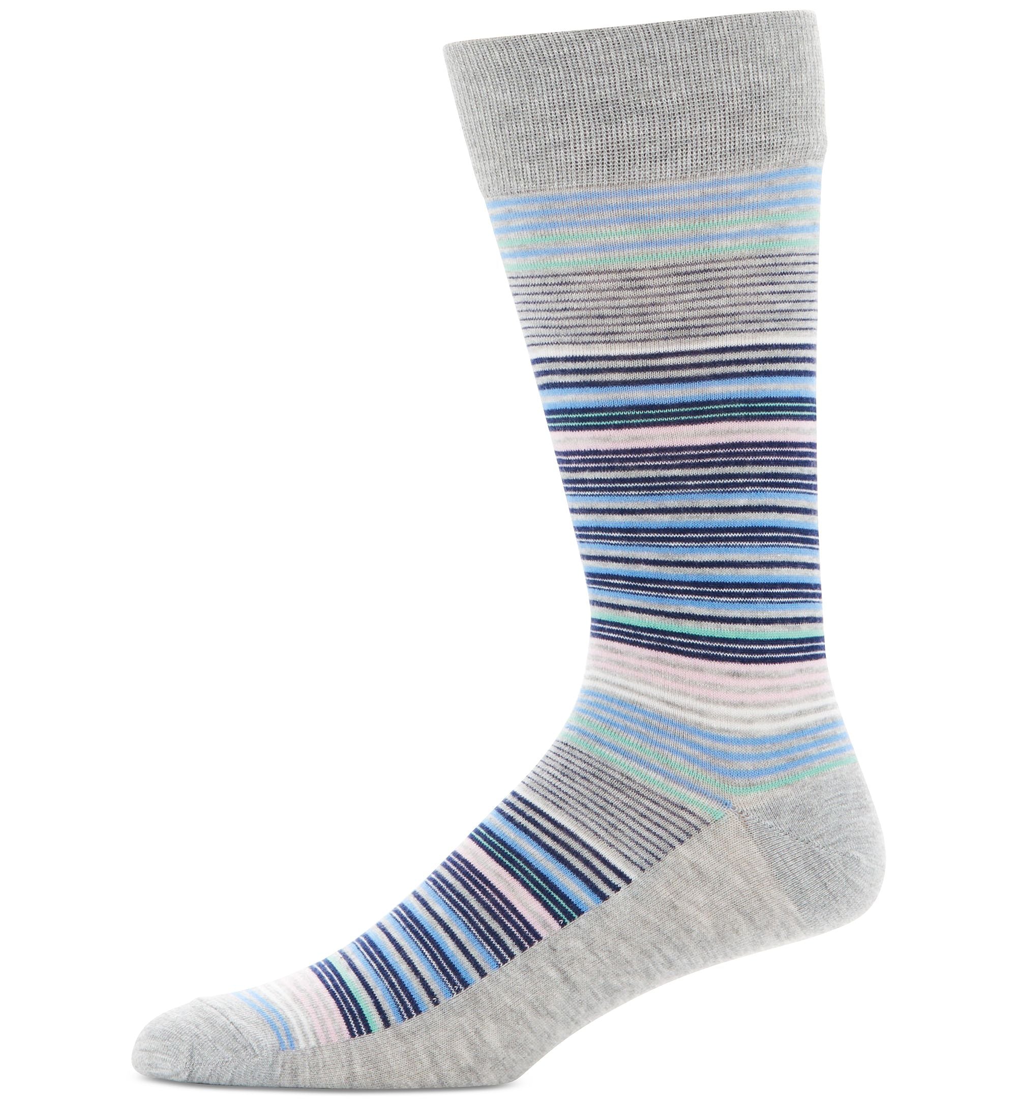 Men's Moisture-Wicking Stripe Crew Socks