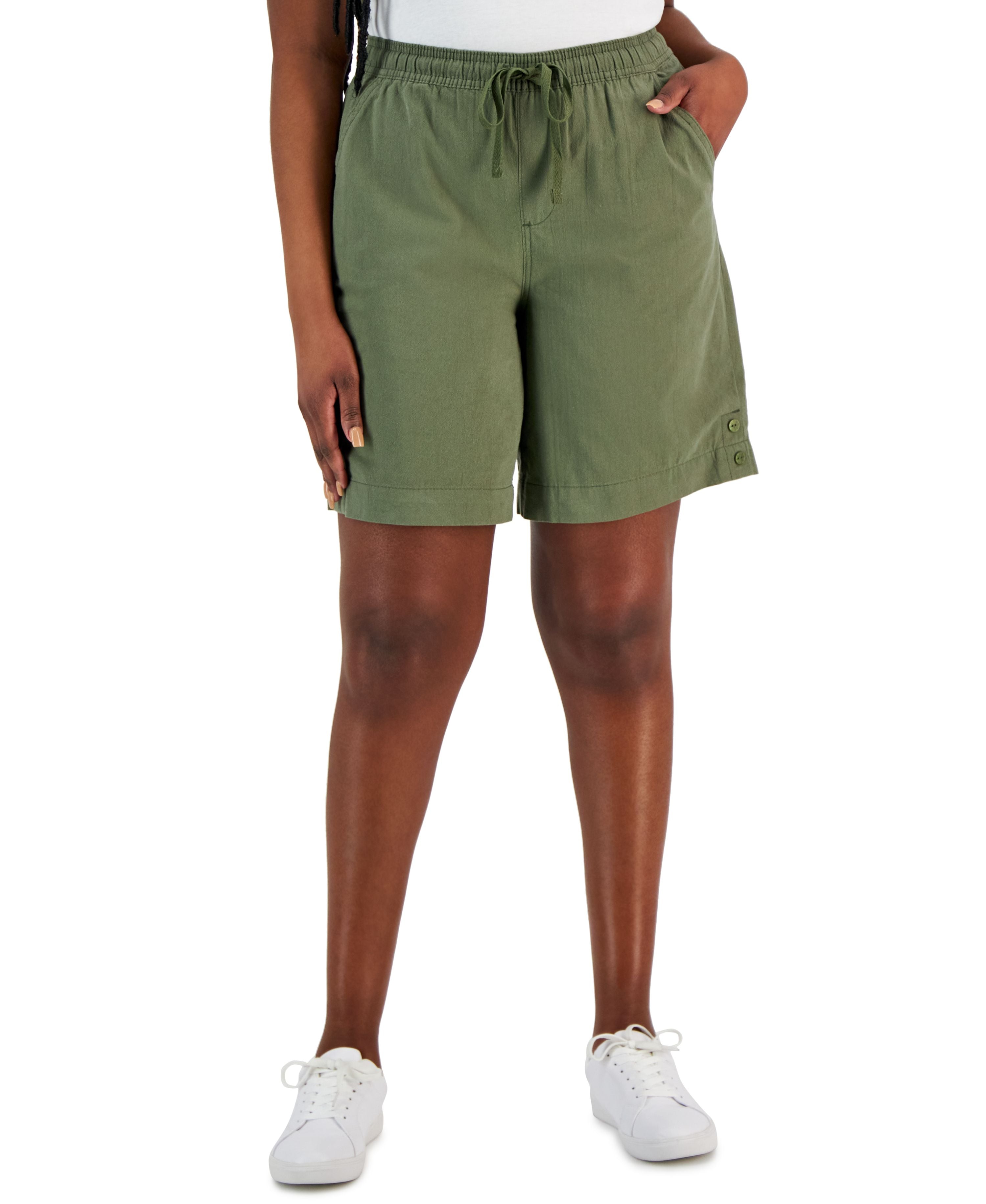 Women's Emilia Cotton Solid-Color Shorts