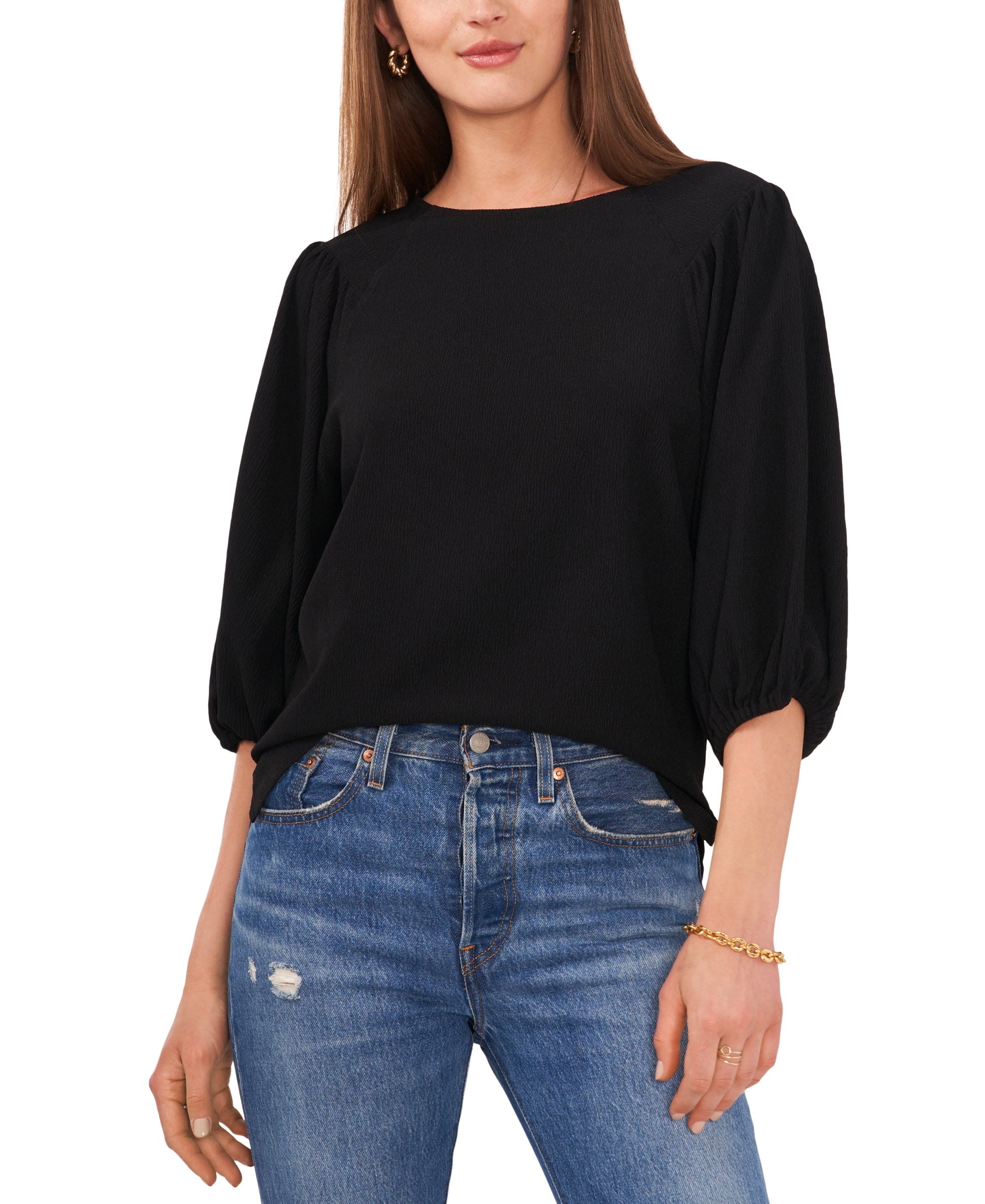 Women's Puff 3/4-Sleeve Knit Top