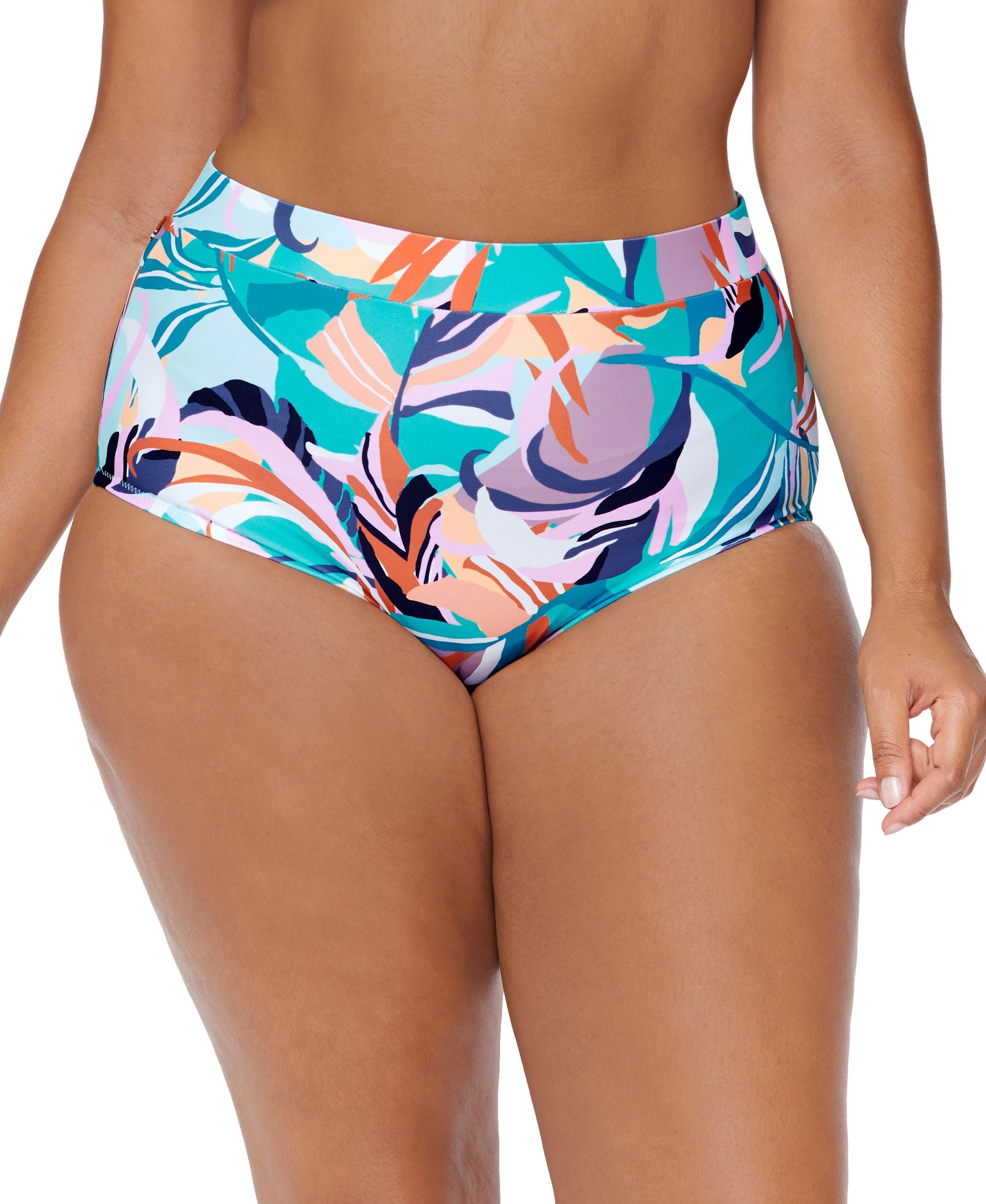 Plus Size Printed Korakia Island Keyhole-Back Swim Bottoms