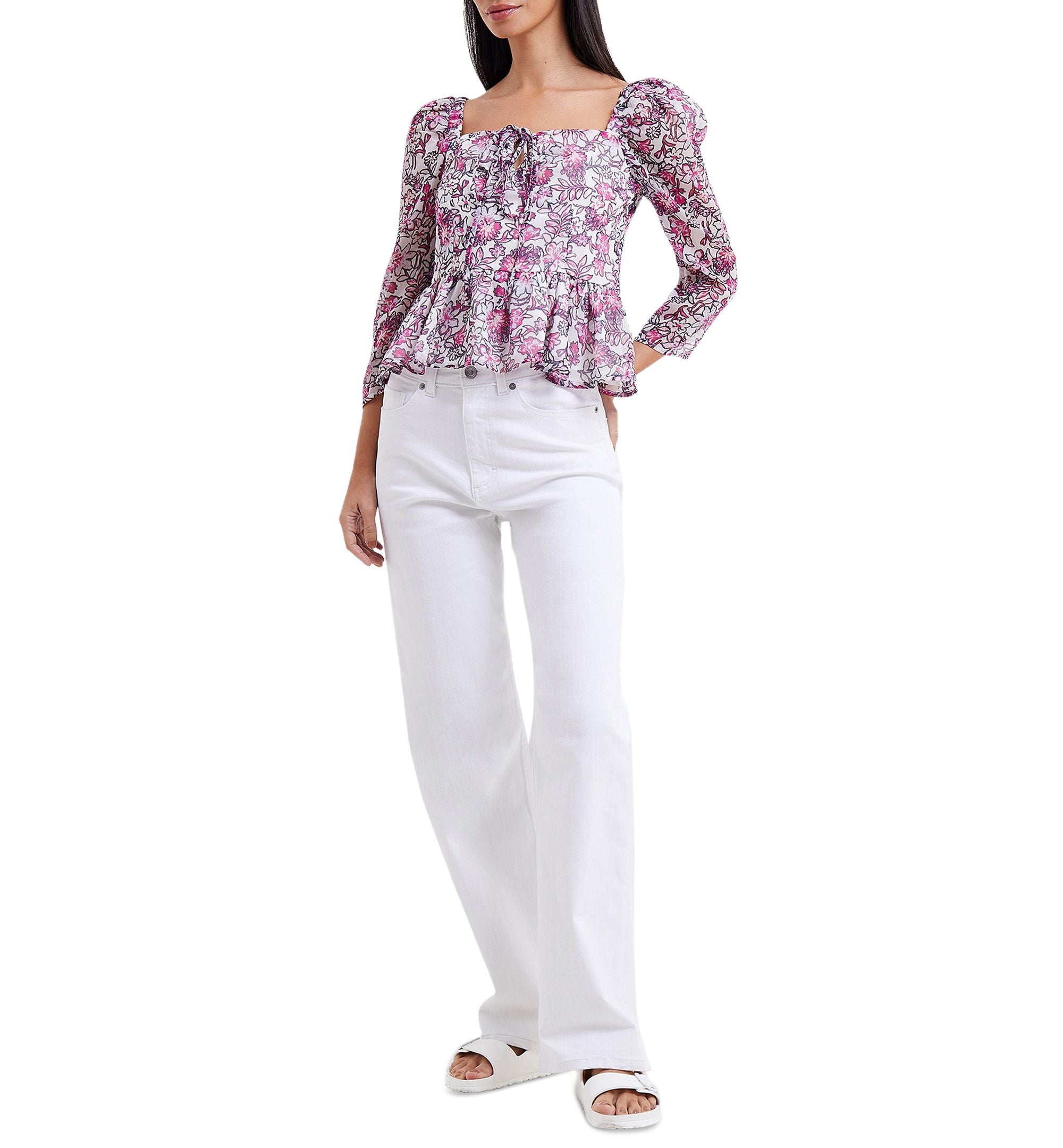 Women's Fotini Recy Hallie Puff-Sleeve Peplum Top