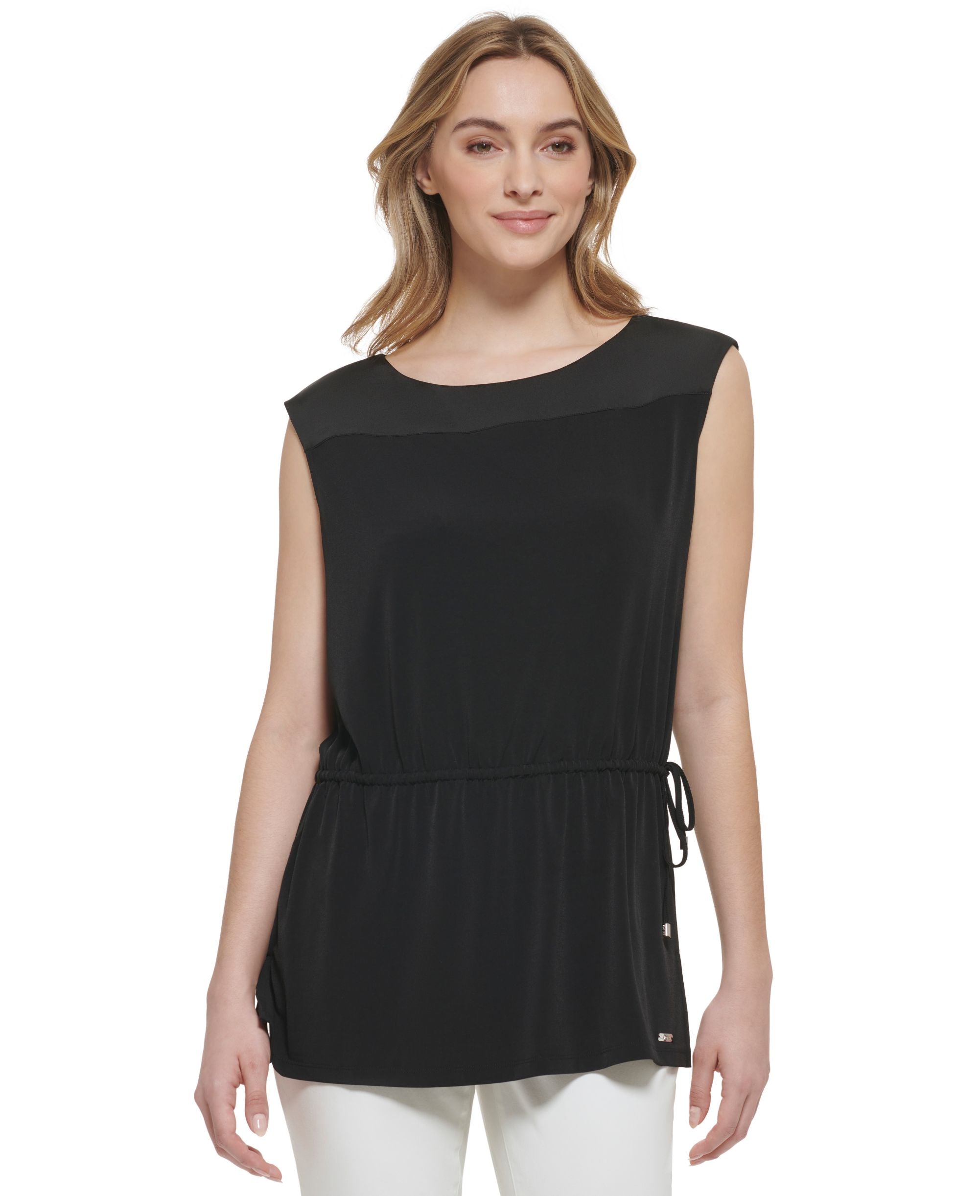 Women's Sleeveless Drawstring-Waist Top