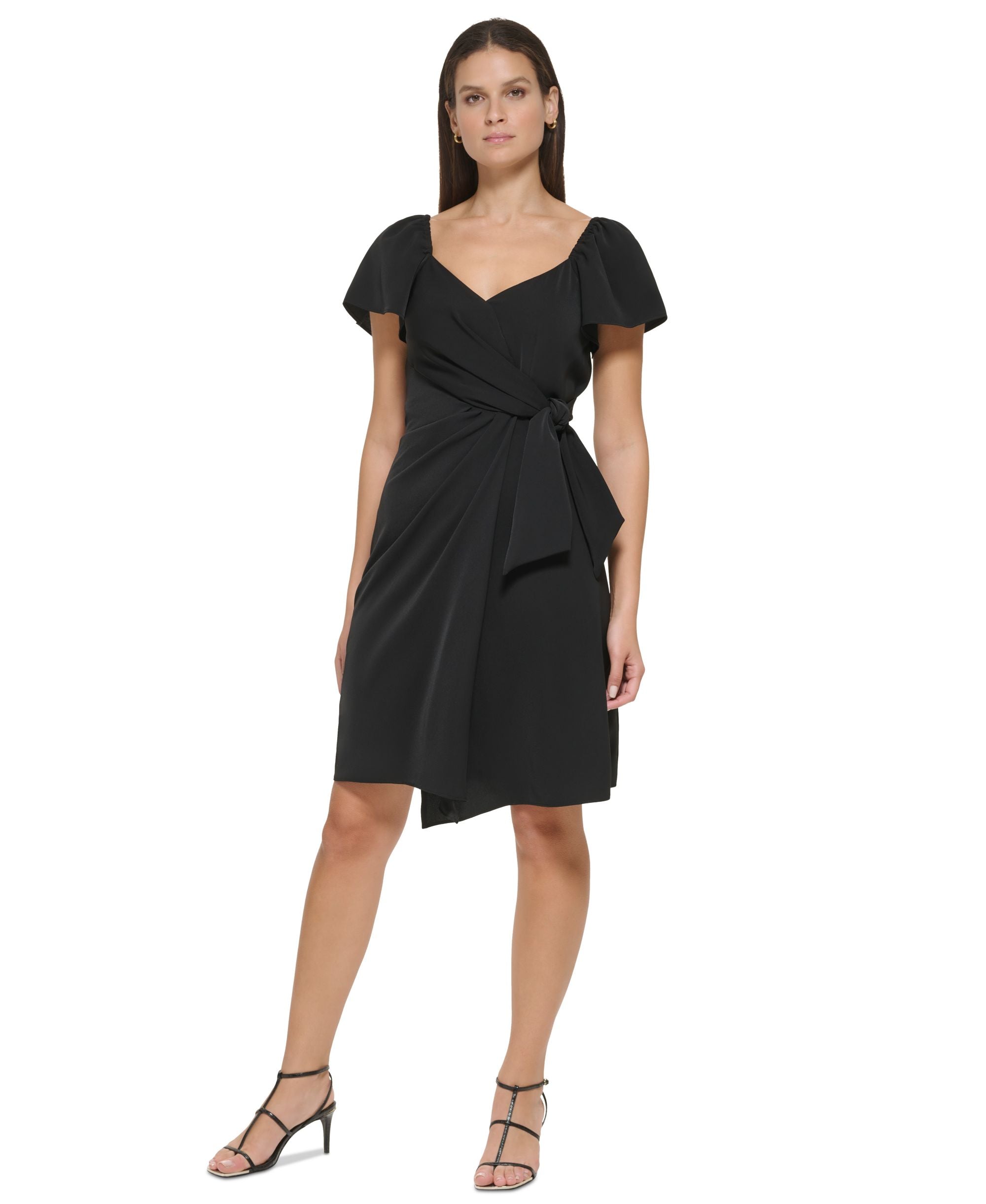 Women's Sweetheart-Neck Side-Twist Fit & Flare Dress
