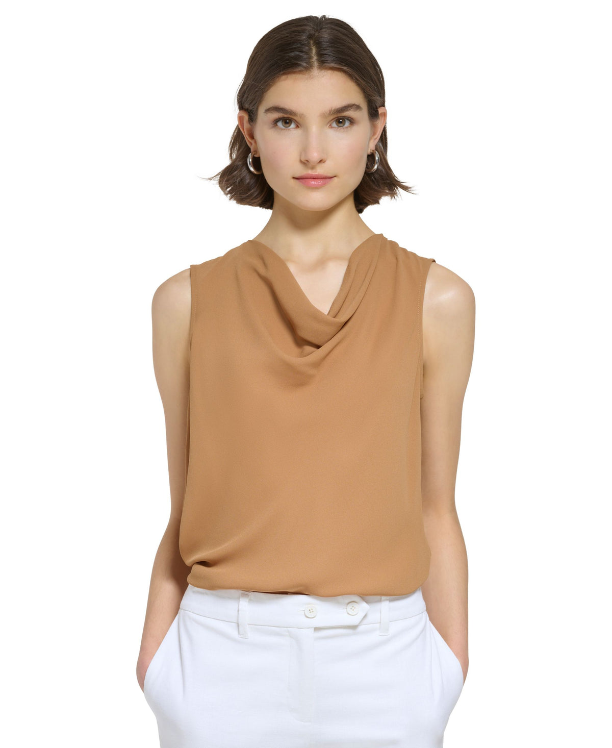 Women's Cowlneck Sleeveless Blouse