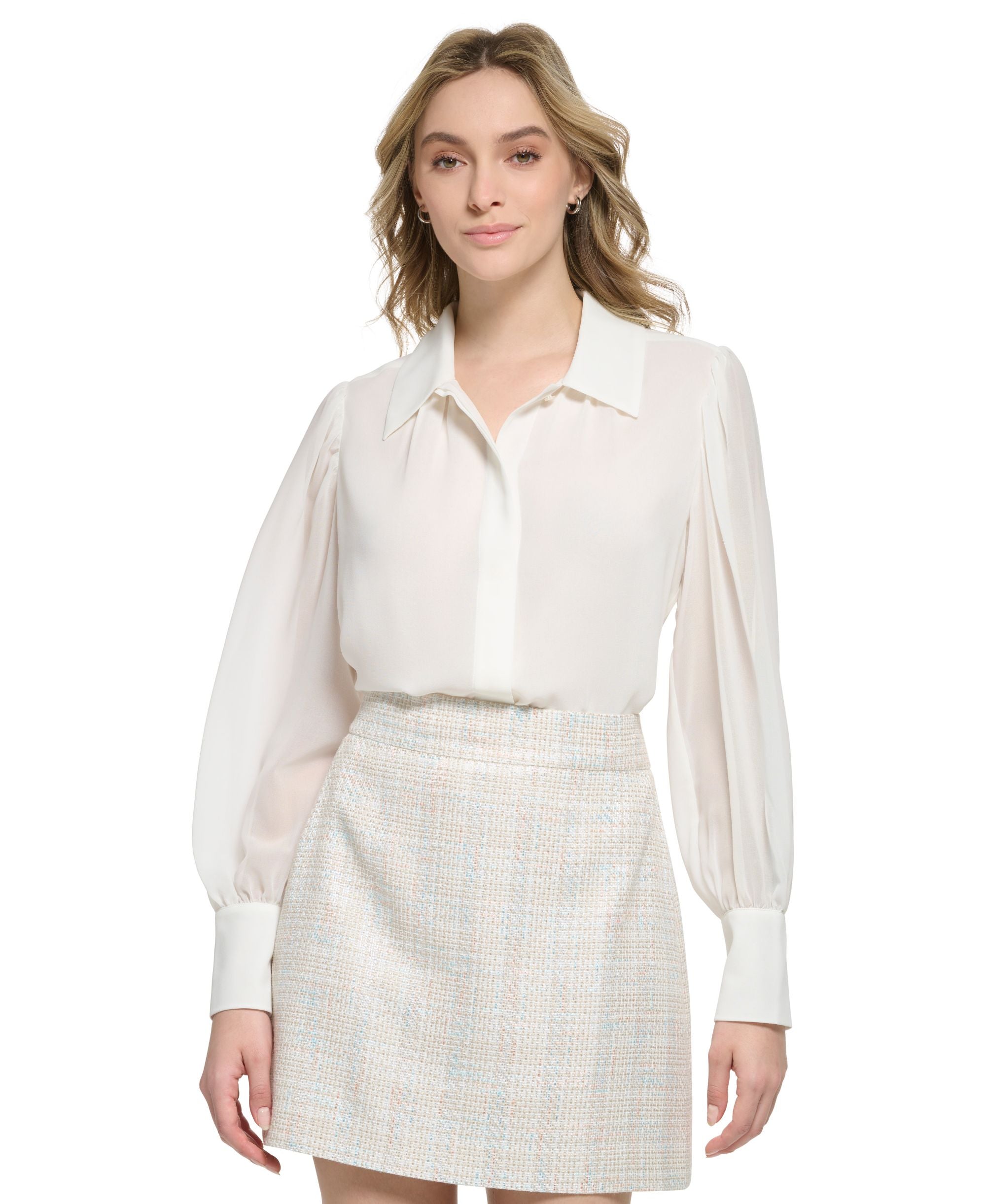 Women's X-Fit Chiffon Button Front Blouse