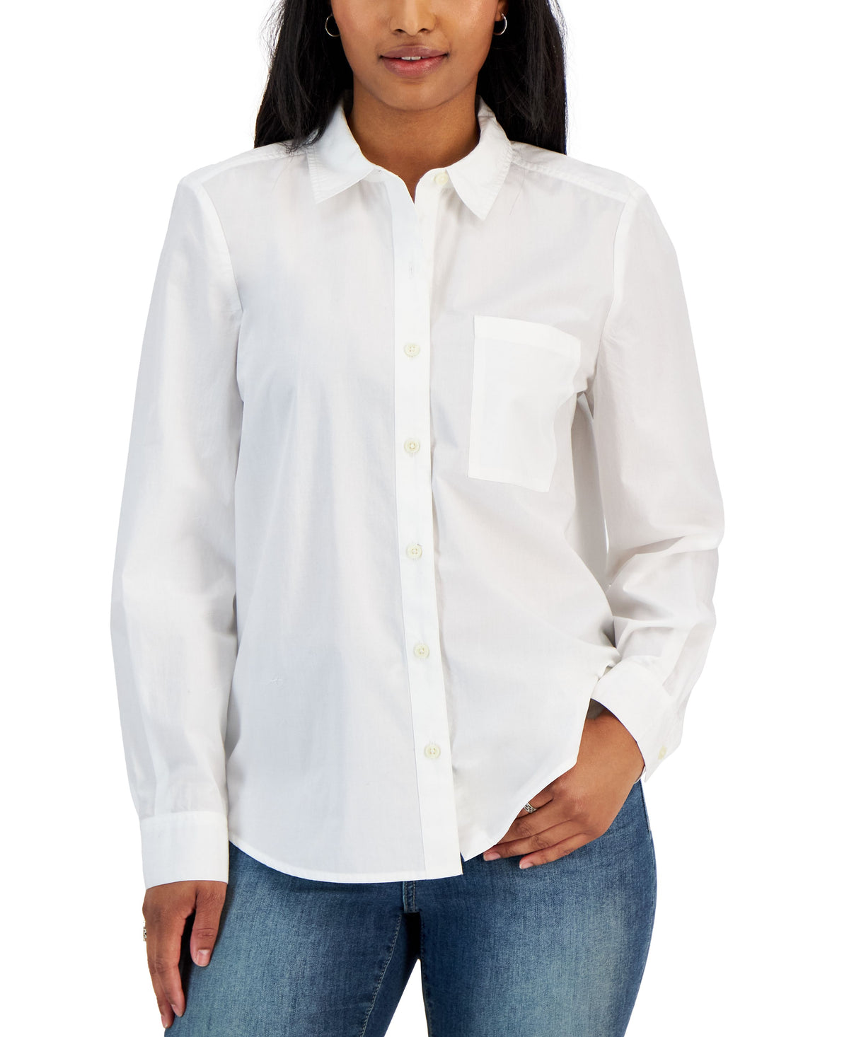 Petite Solid Poplin Perfect Shirt