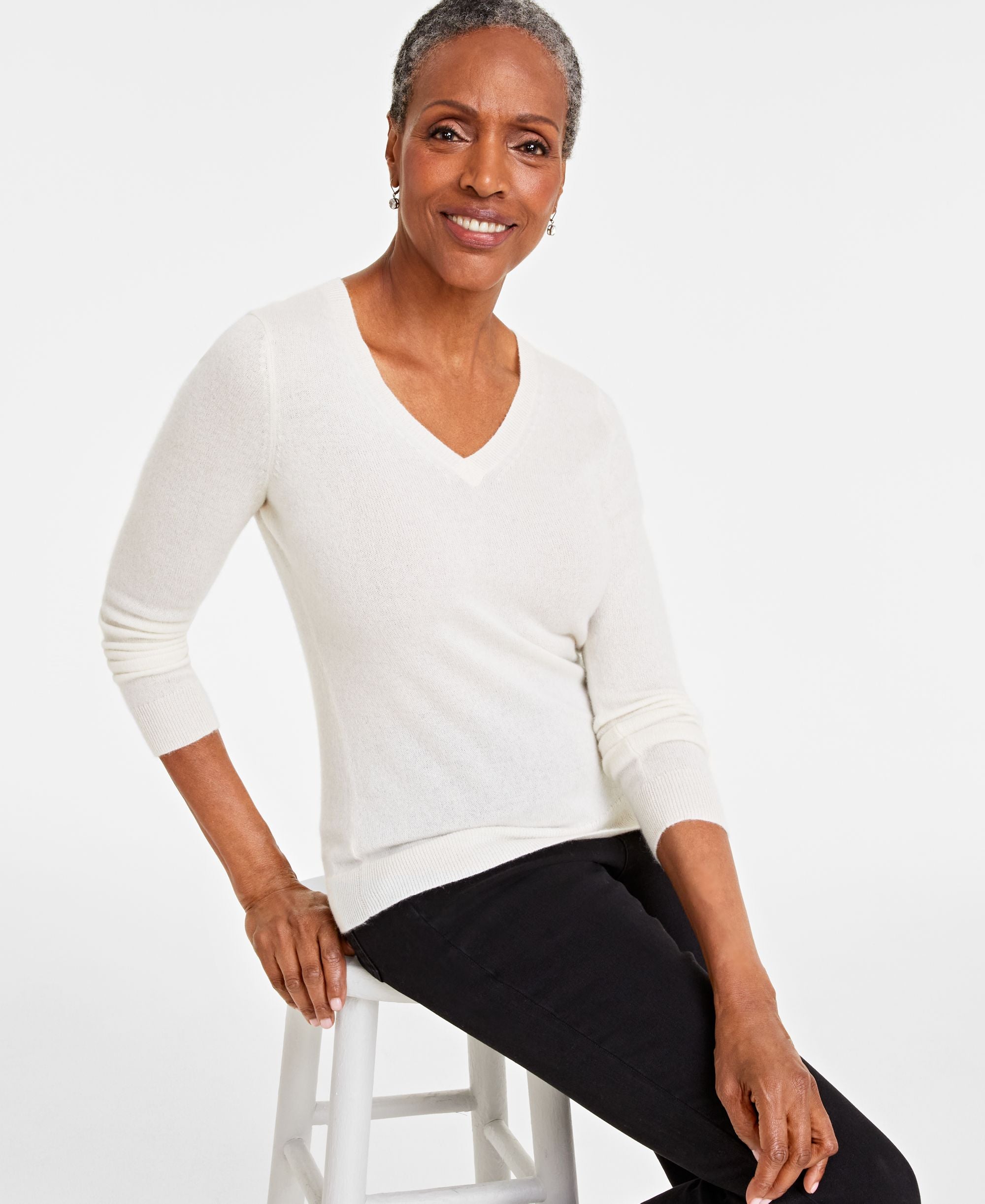 Women's 100% Cashmere V-Neck Sweater
