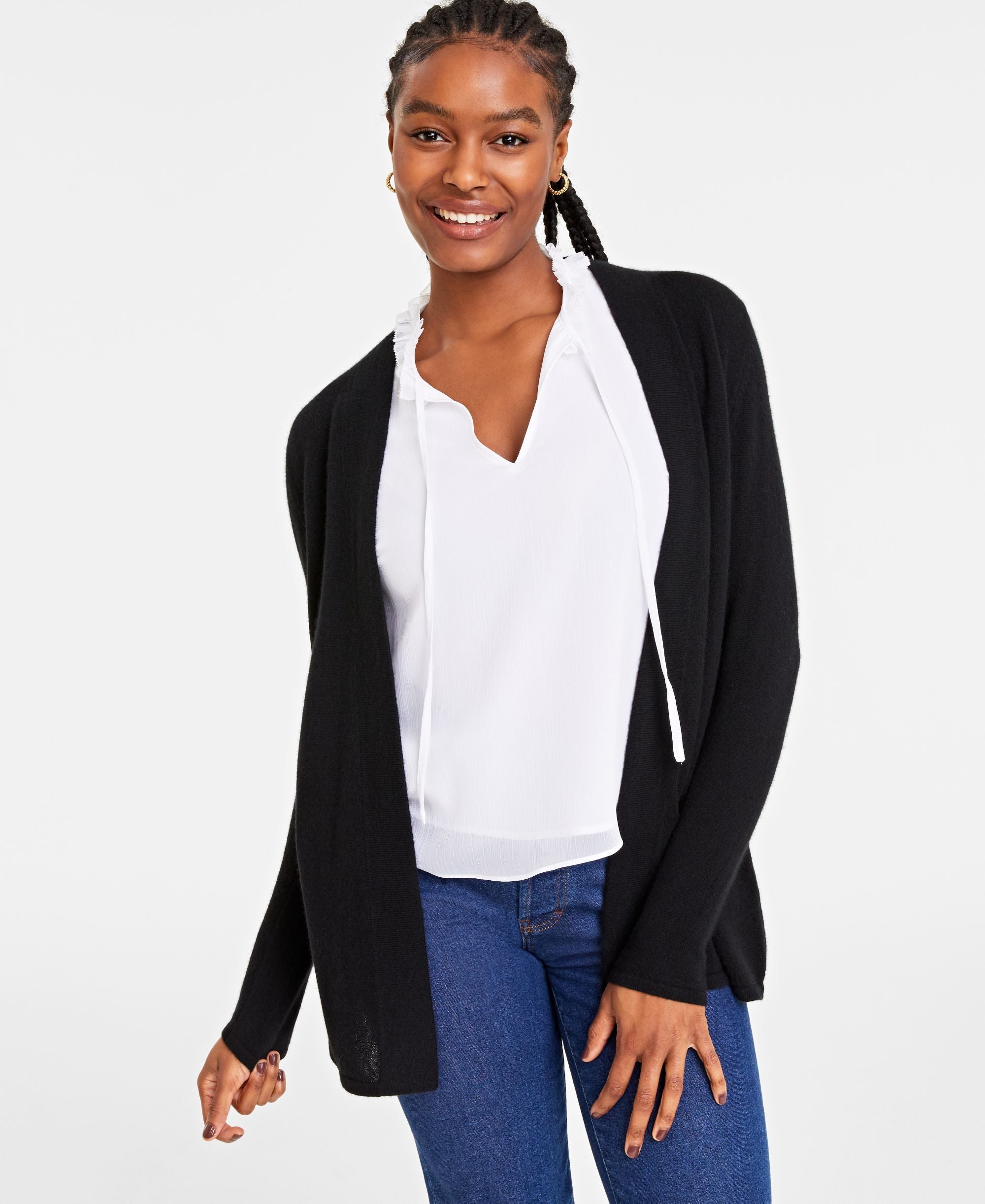 Women's 100% Cashmere Duster Sweater, Regular & Petites