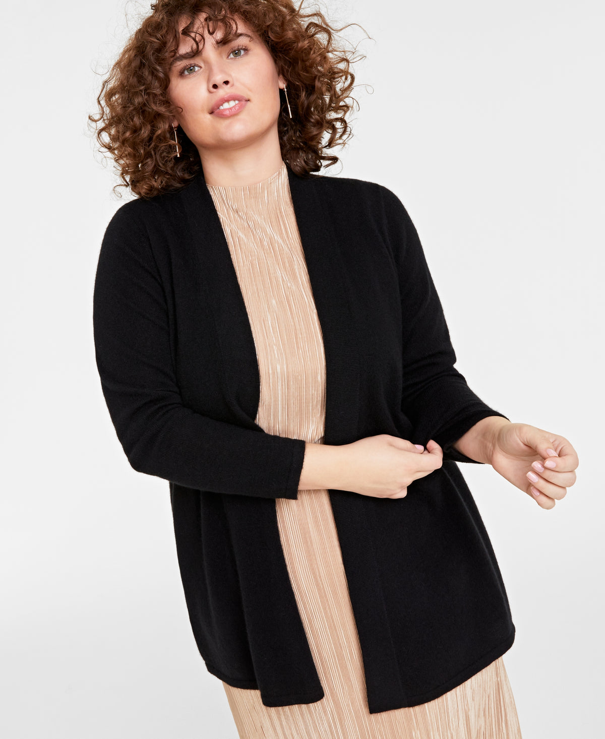 Plus Size 100% Cashmere Duster Cardigan