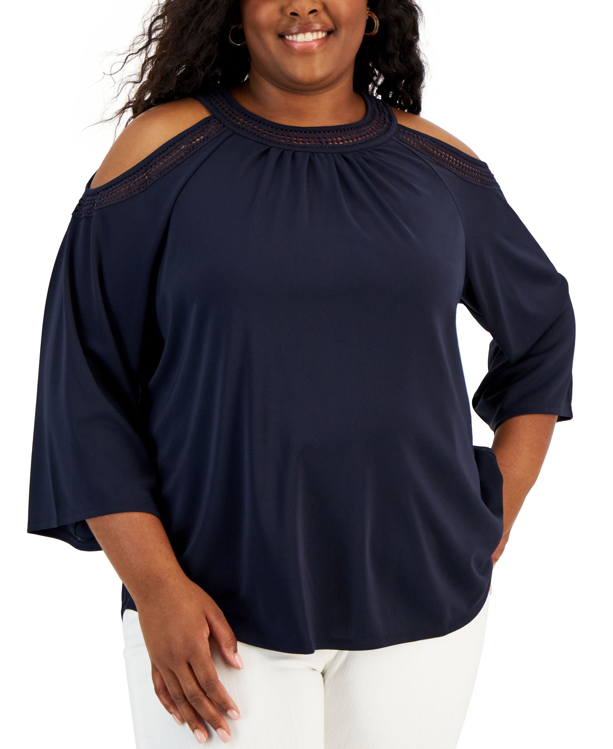 Plus Size Cold-Shoulder Top