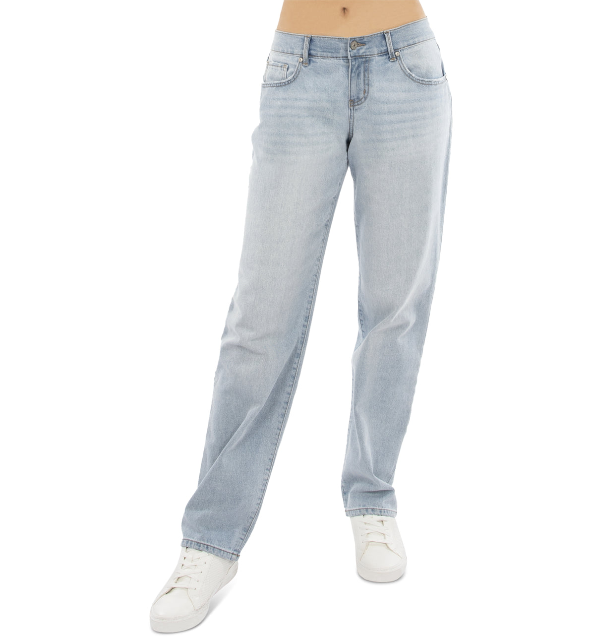 Juniors' Stretchy Low-Rise Baggy Faded Jeans