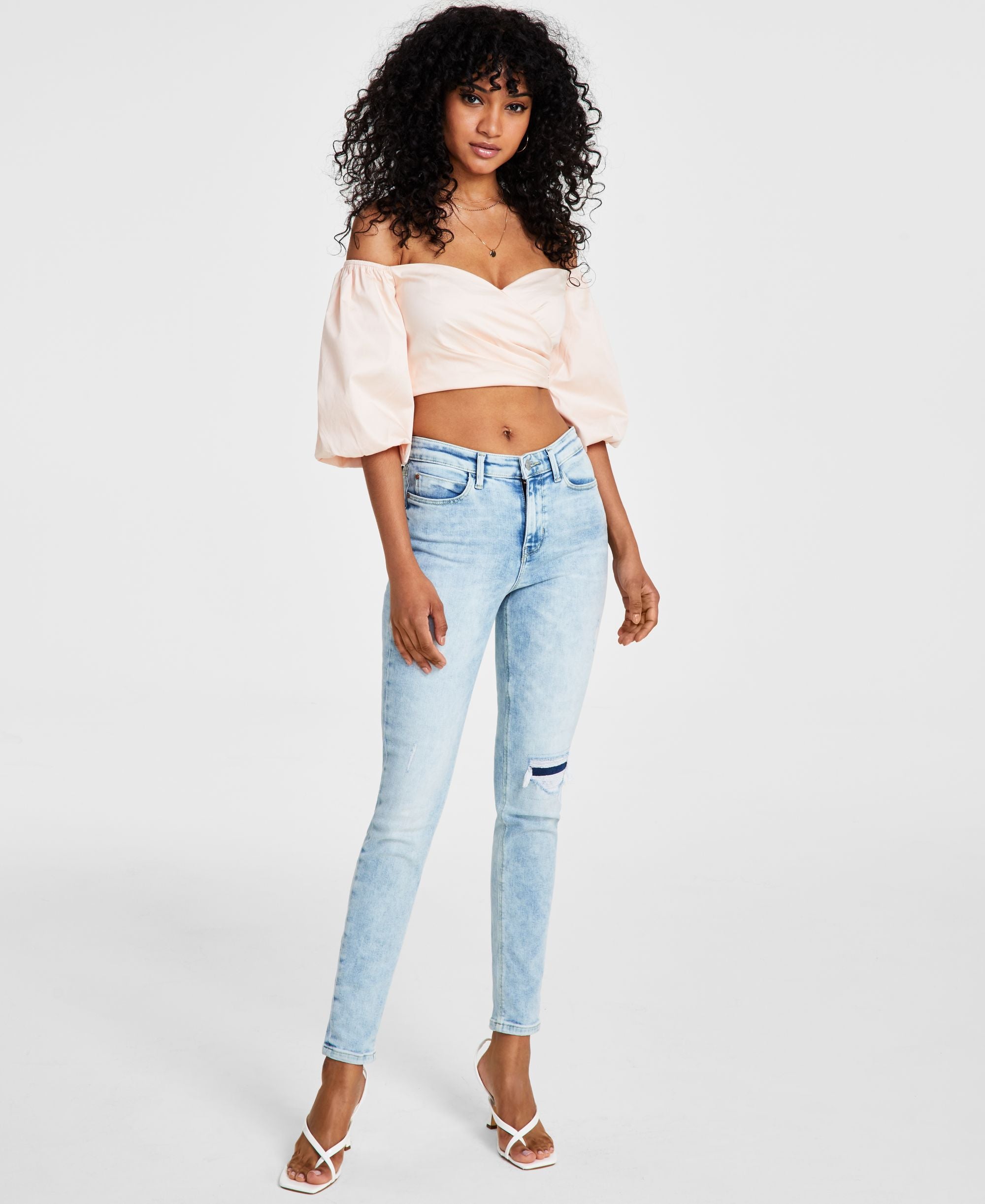 Women's Off-the-Shoulder Cropped Blouse