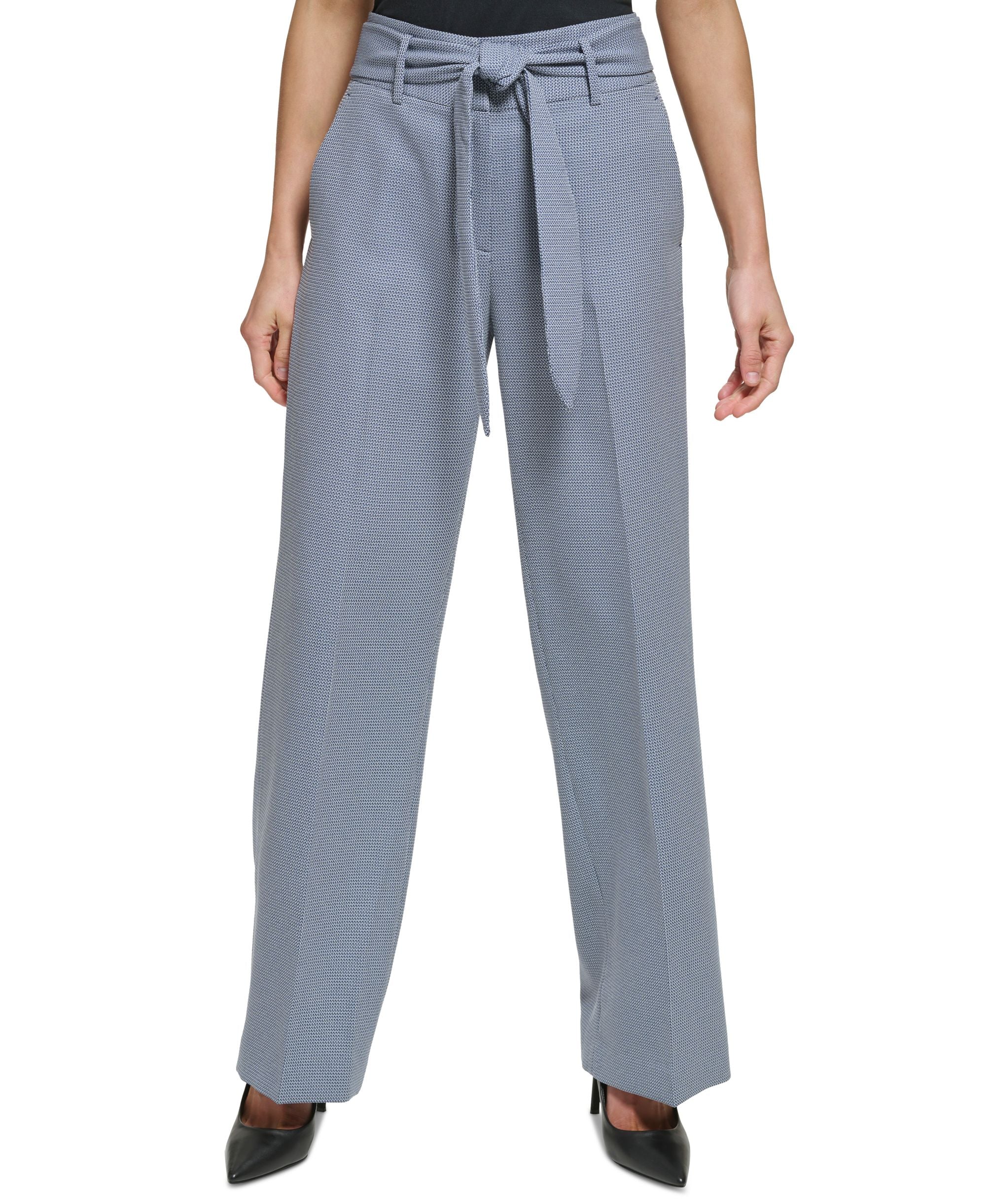 Women's Belted High-Rise Wide-Leg Pants
