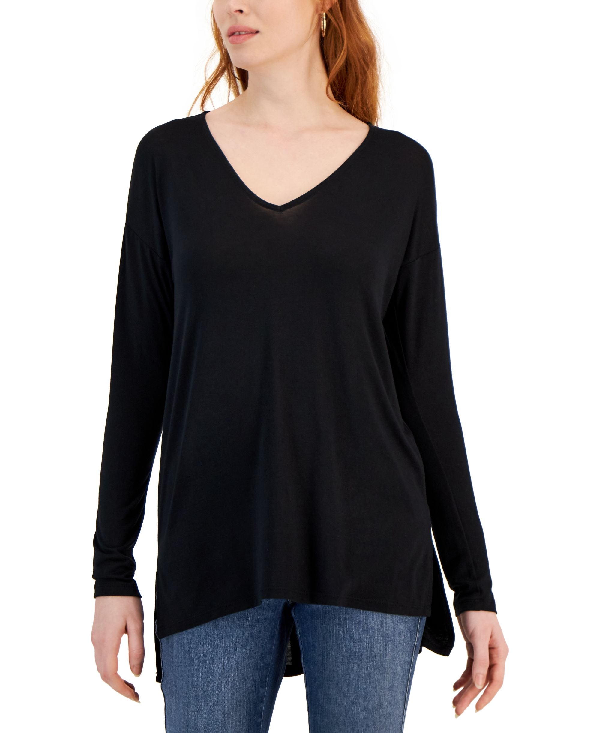 Women's Long Sleeve V-Neck Tunic