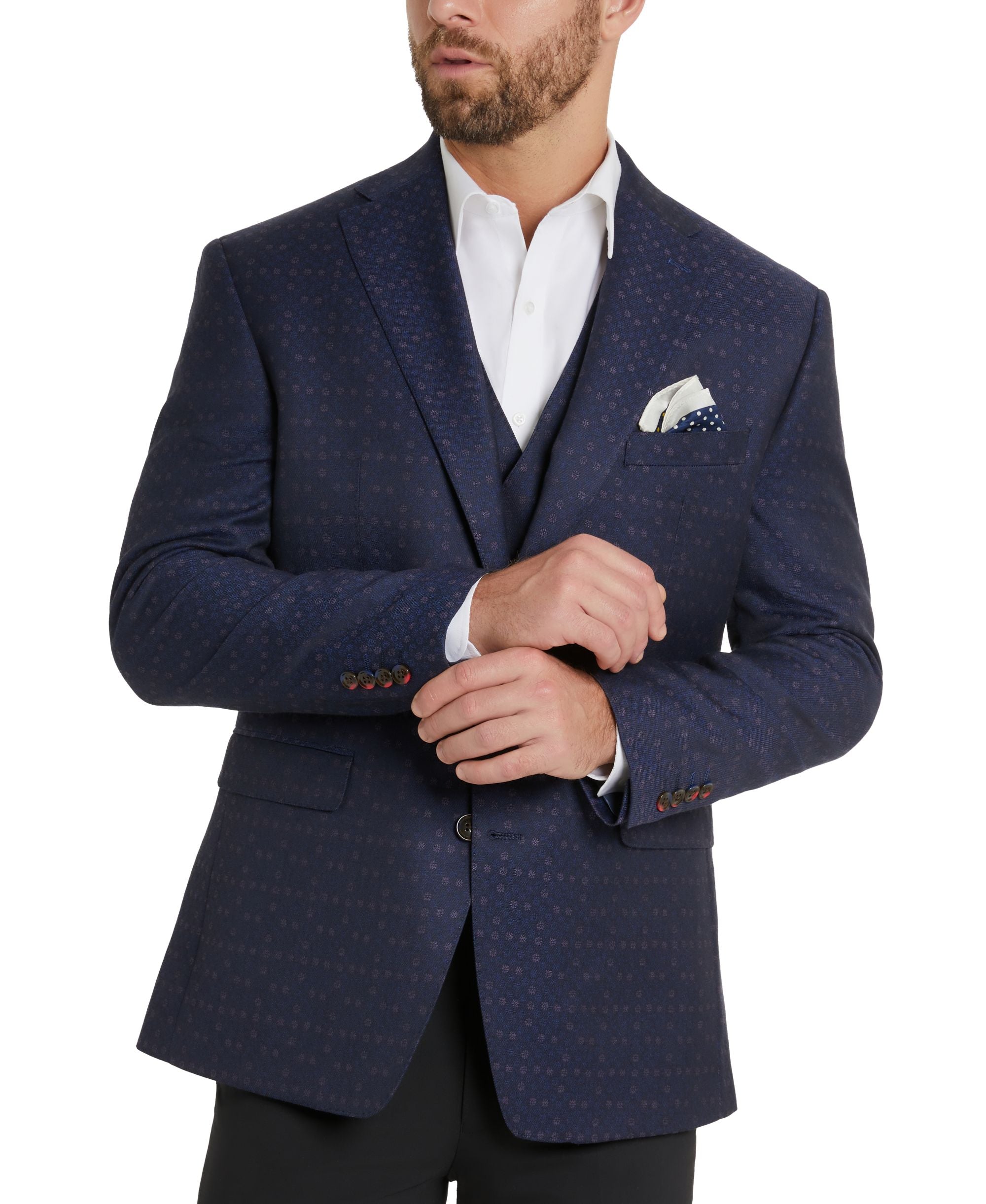 Men's Classic-Fit Jacquard Suit Jacket