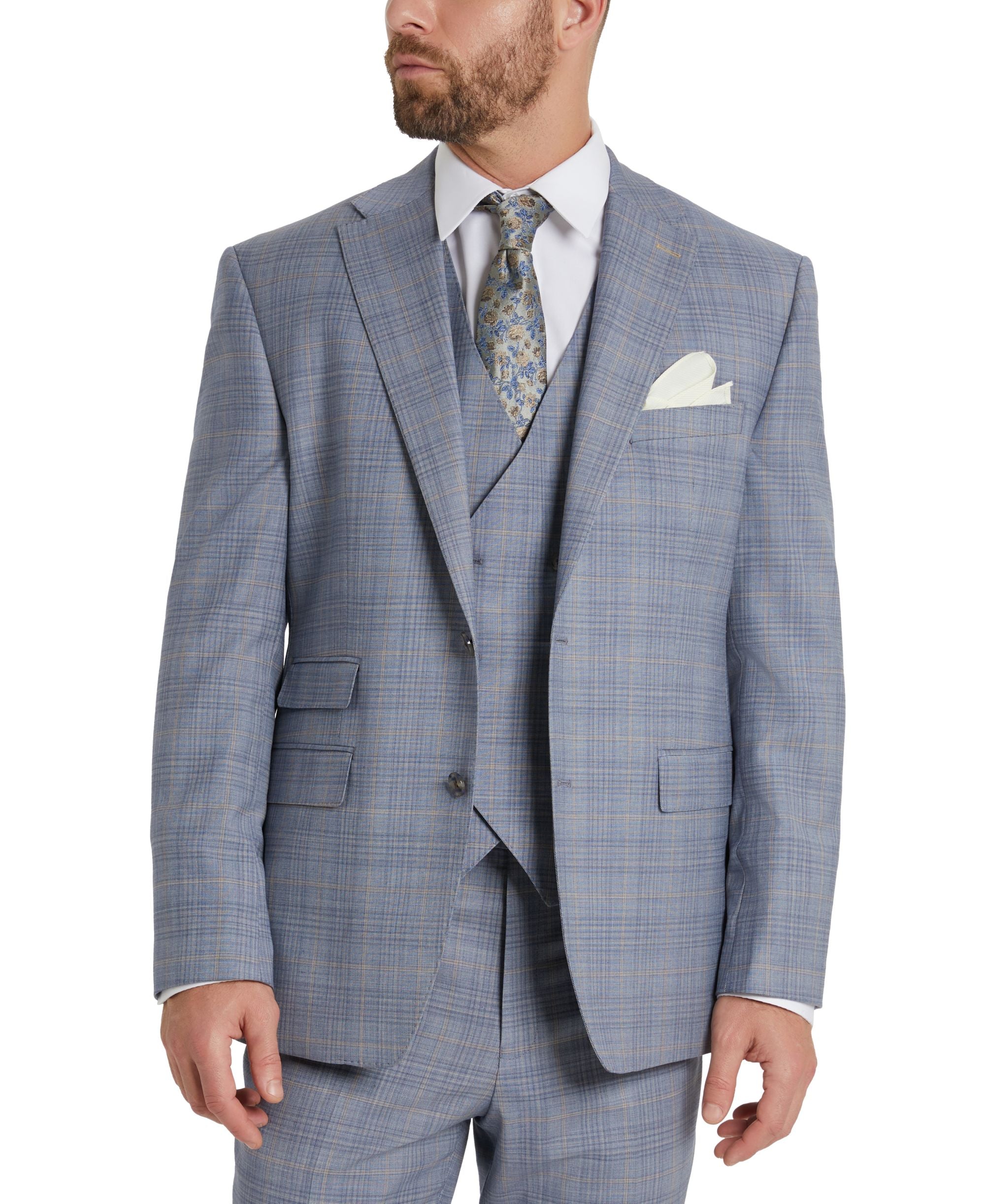 Men's Classic-Fit Plaid Suit Jacket