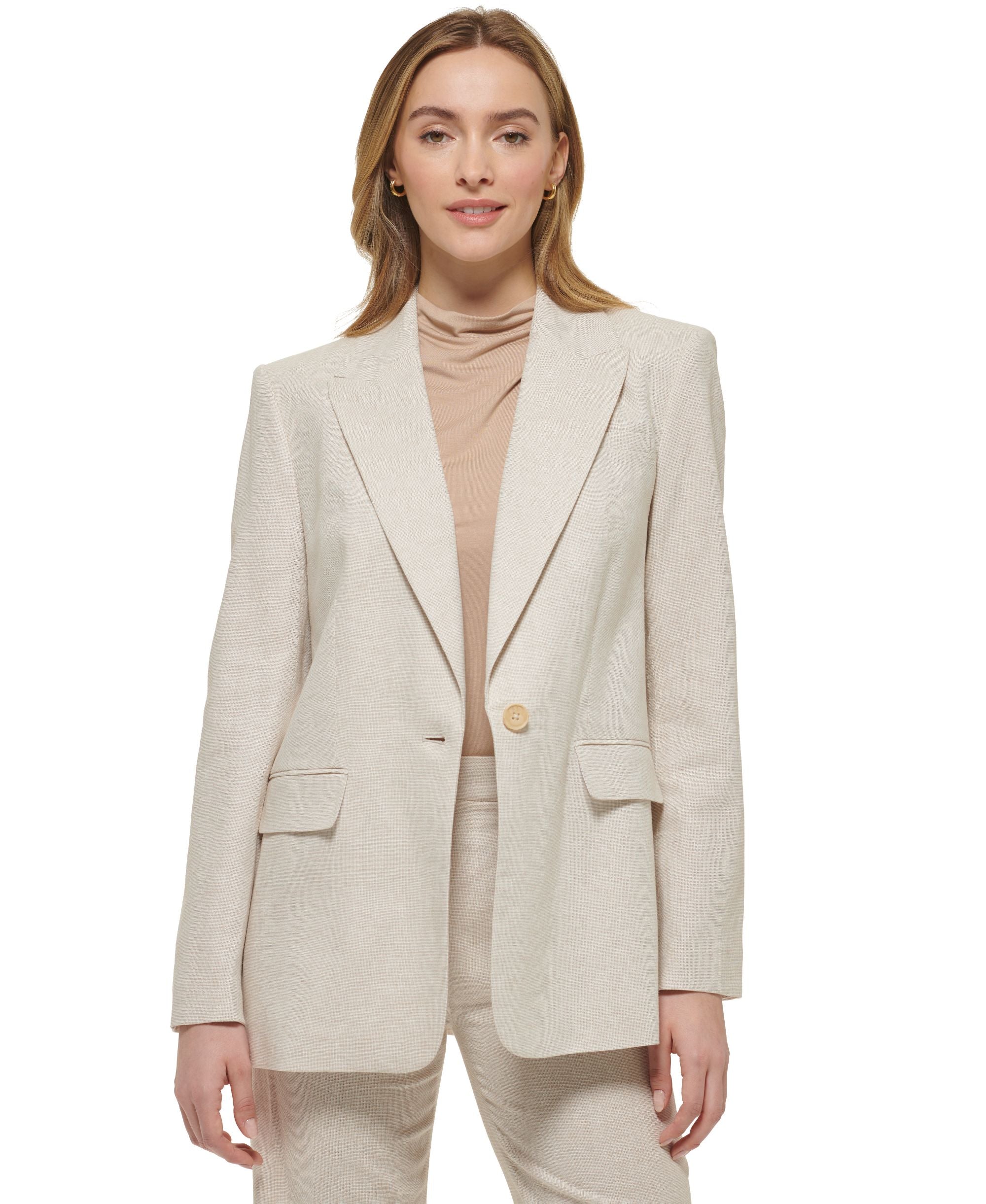 Women's X-Fit Single Button Linen Blend Blazer