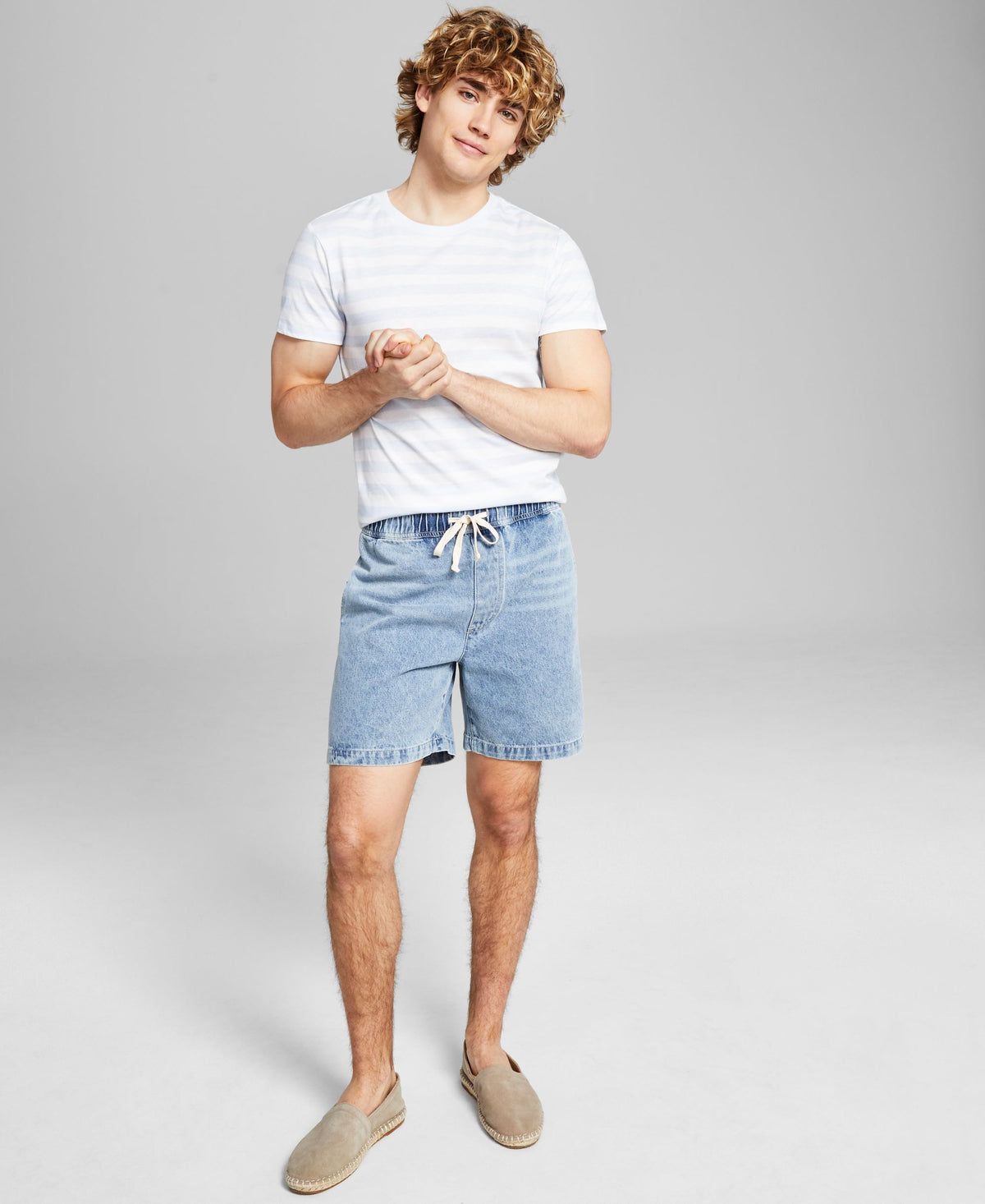 Men's Pull-On Drawstring Denim Shorts