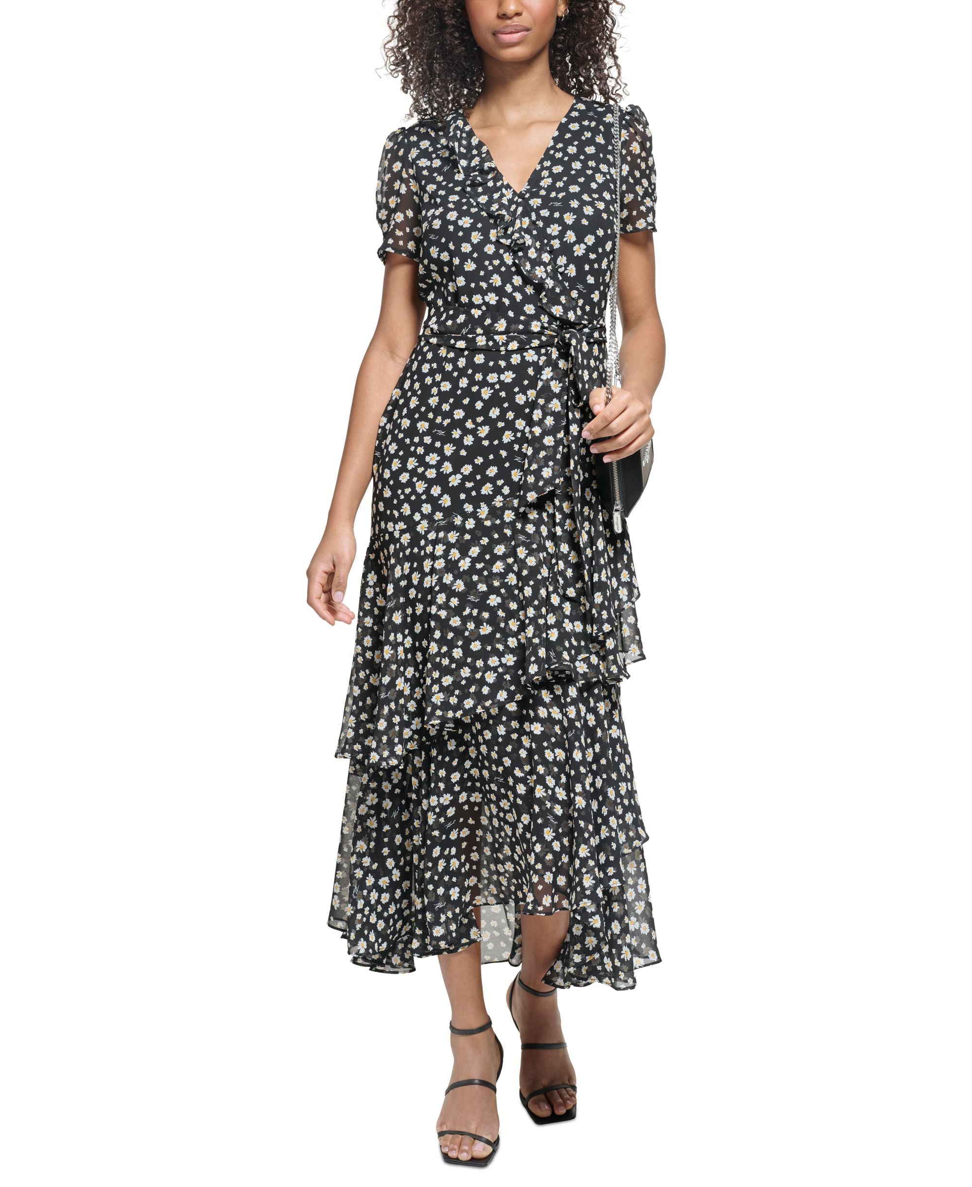 Women's Floral-Print Ruffled Maxi Dress