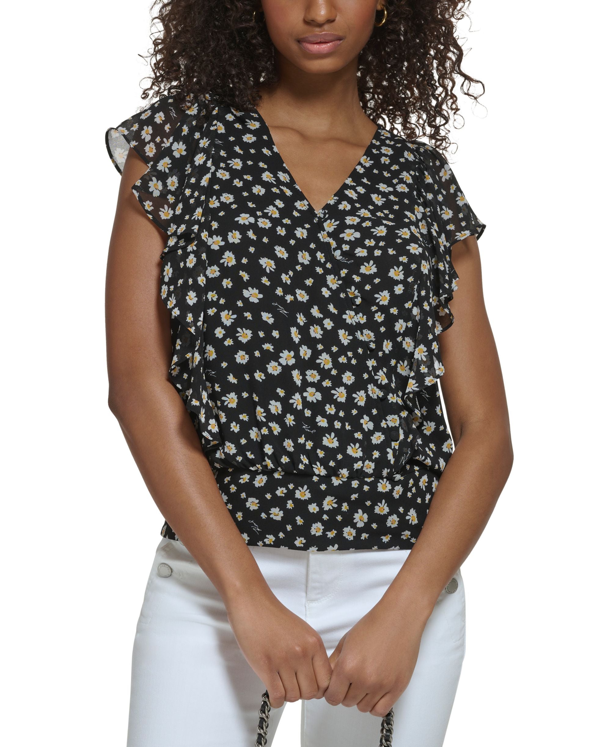 Women's Floral-Print Short-Sleeve Top