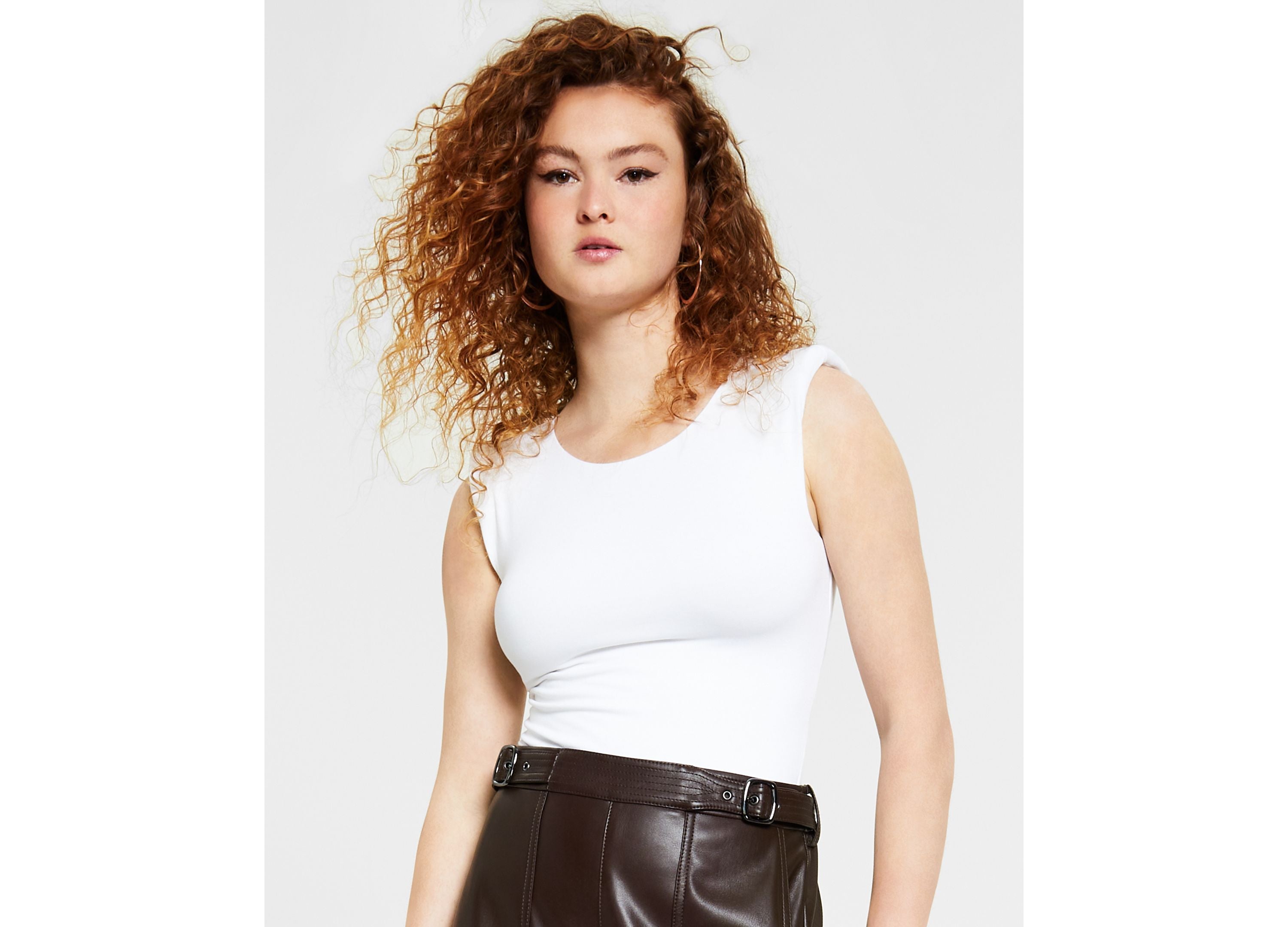 Women's Shoulder Pad Sleeveless Bodysuit