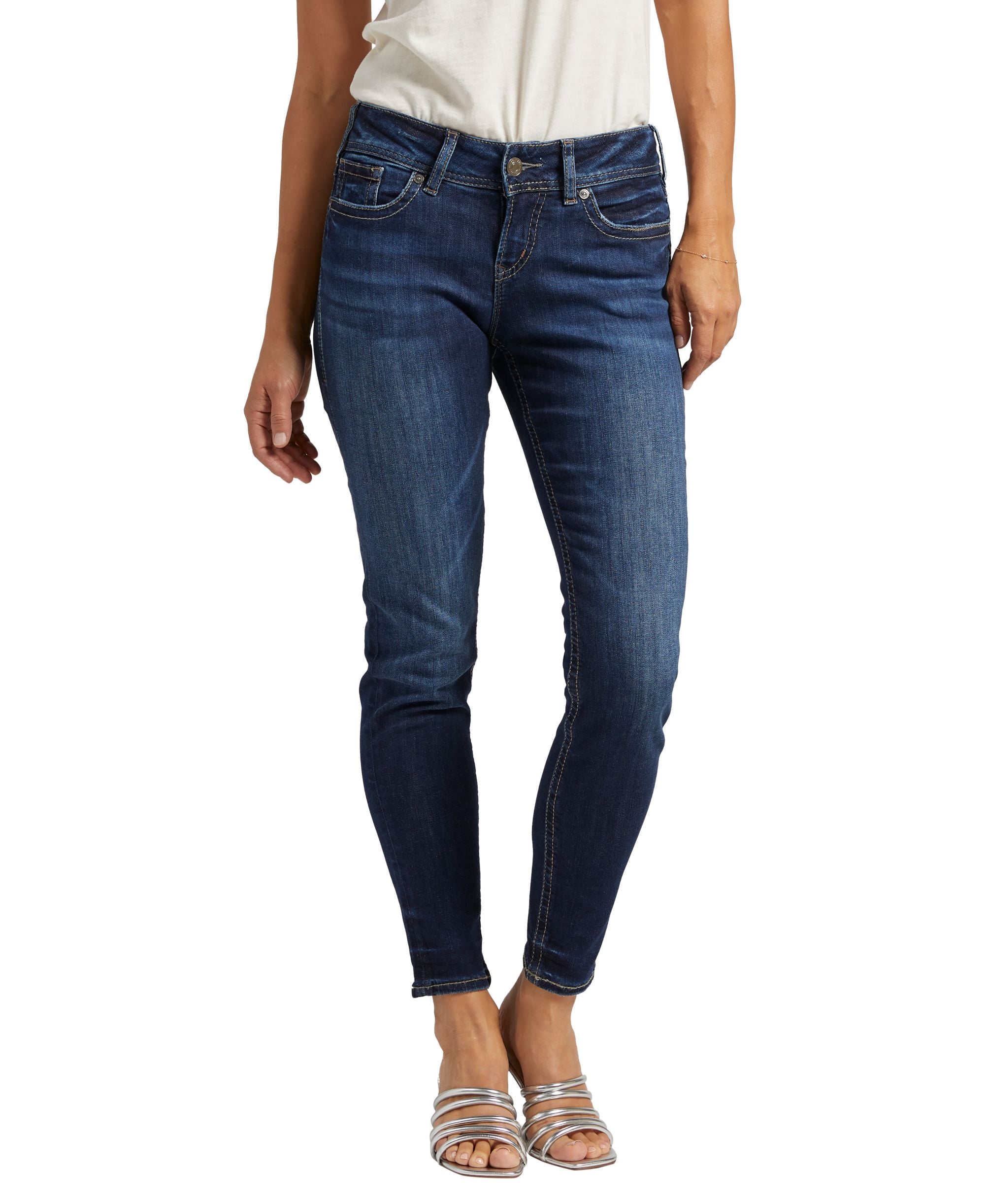 Suki Mid Rise Faded Super-Skinny Jeans