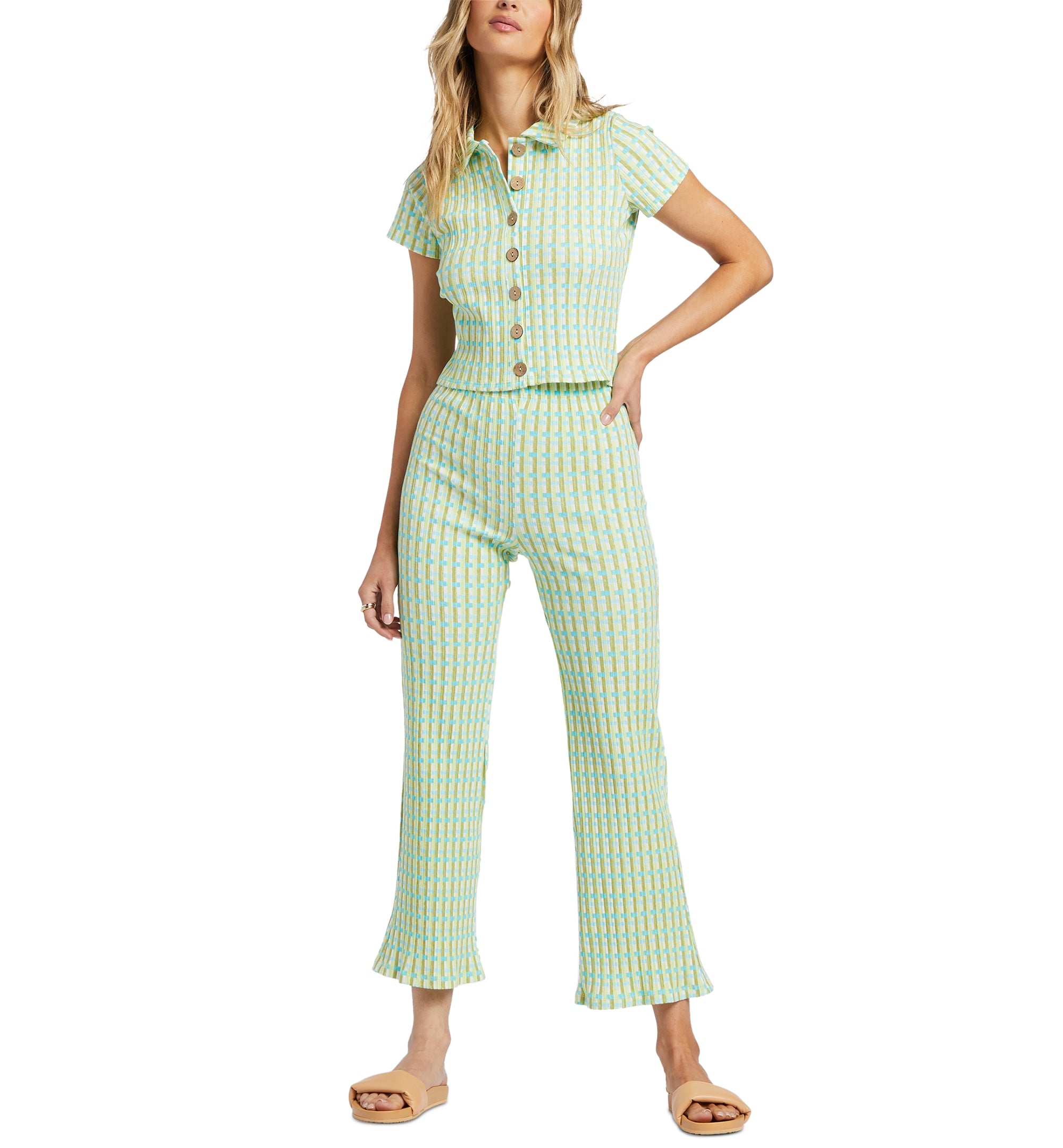 Juniors' Come Back Printed Straight-Leg Ankle Pants