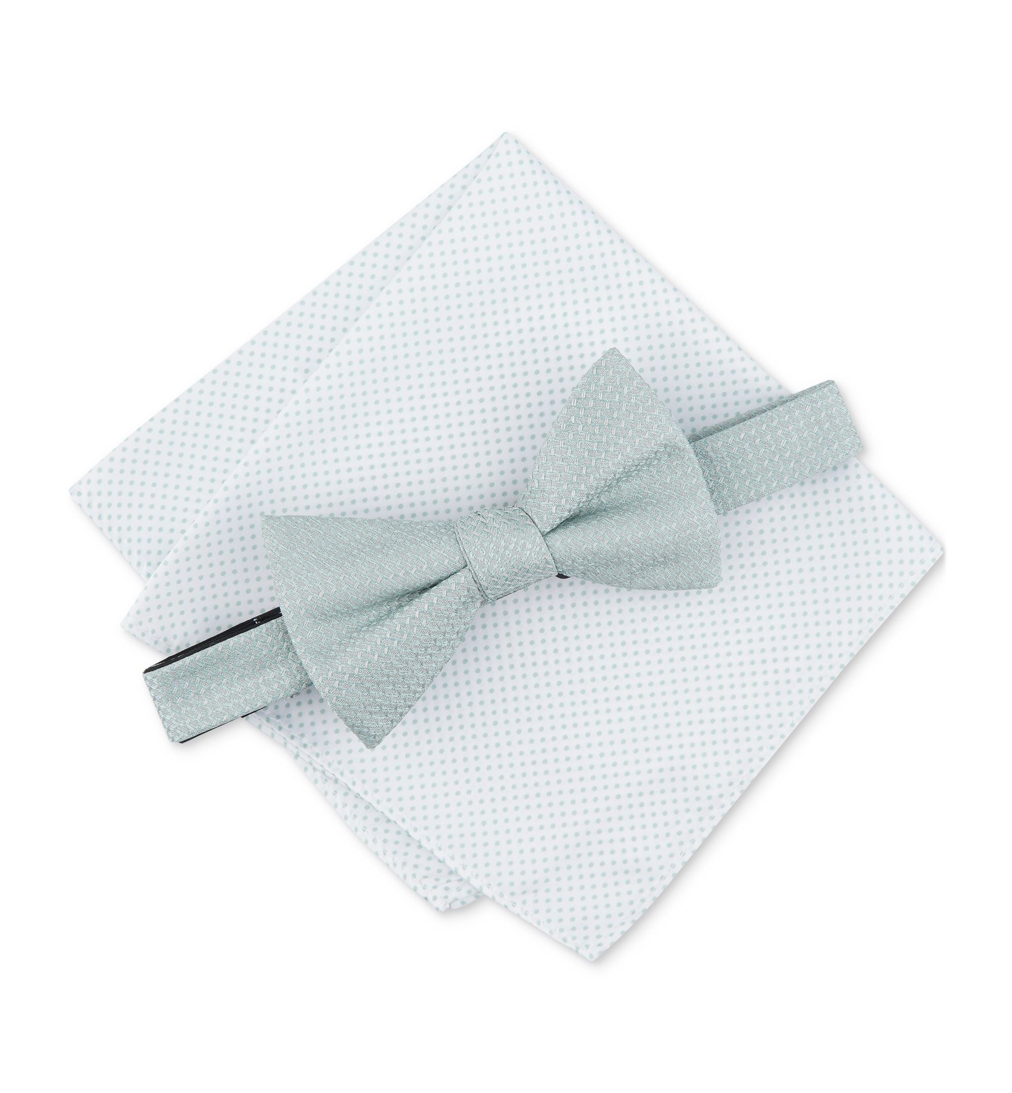 Men's Minetta Solid Bow Tie & Textured Pocket Square Set