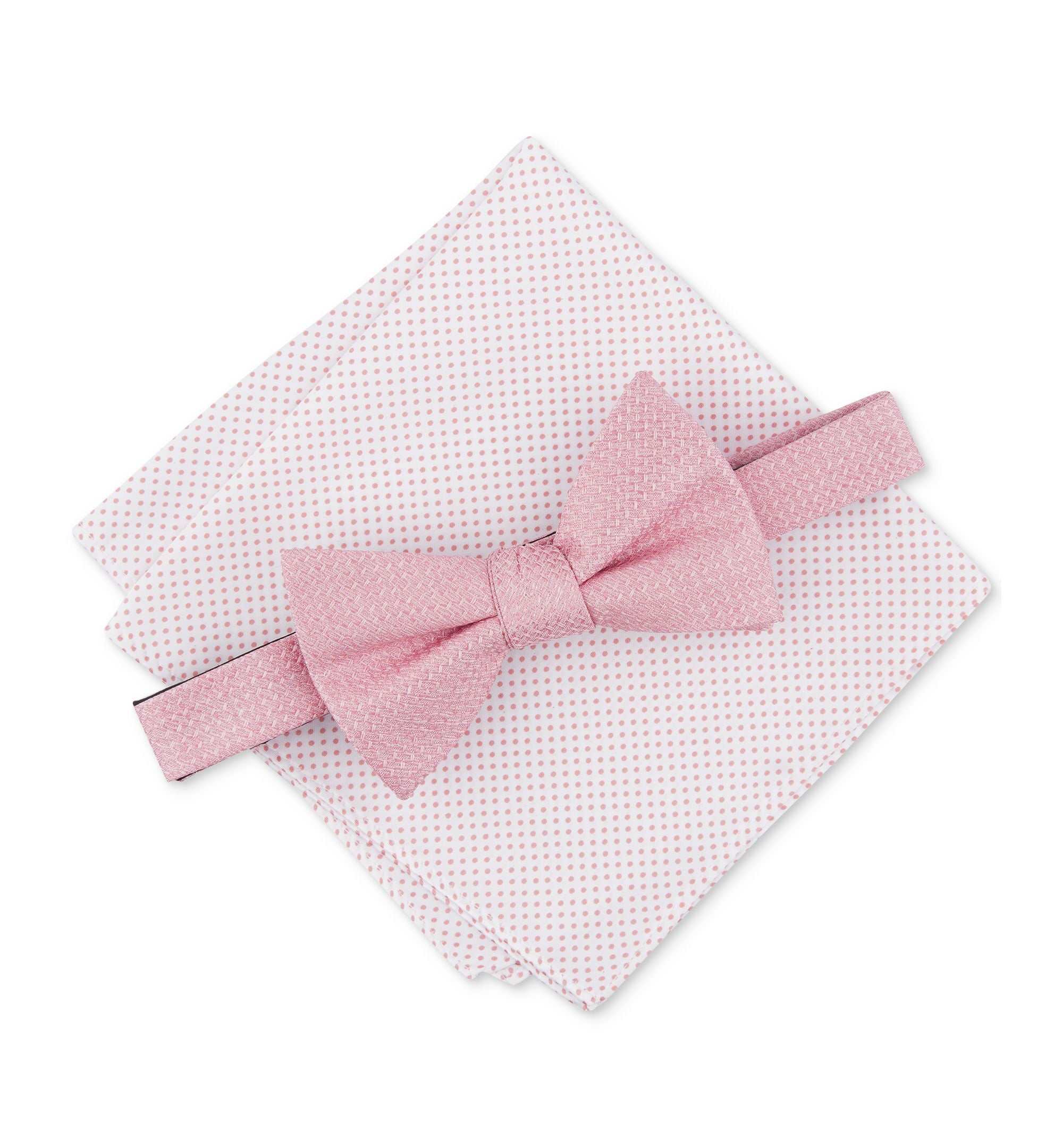 Men's Minetta Solid Bow Tie & Textured Pocket Square Set