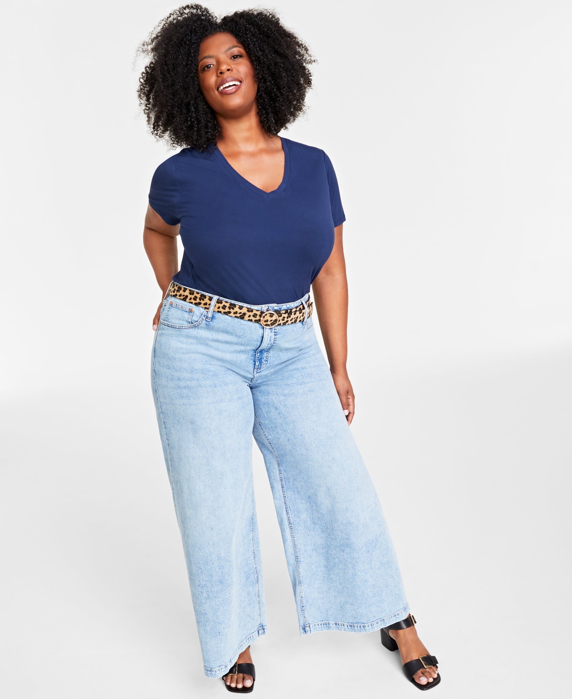 Trendy Plus Size Modal V-Neck T-Shirt