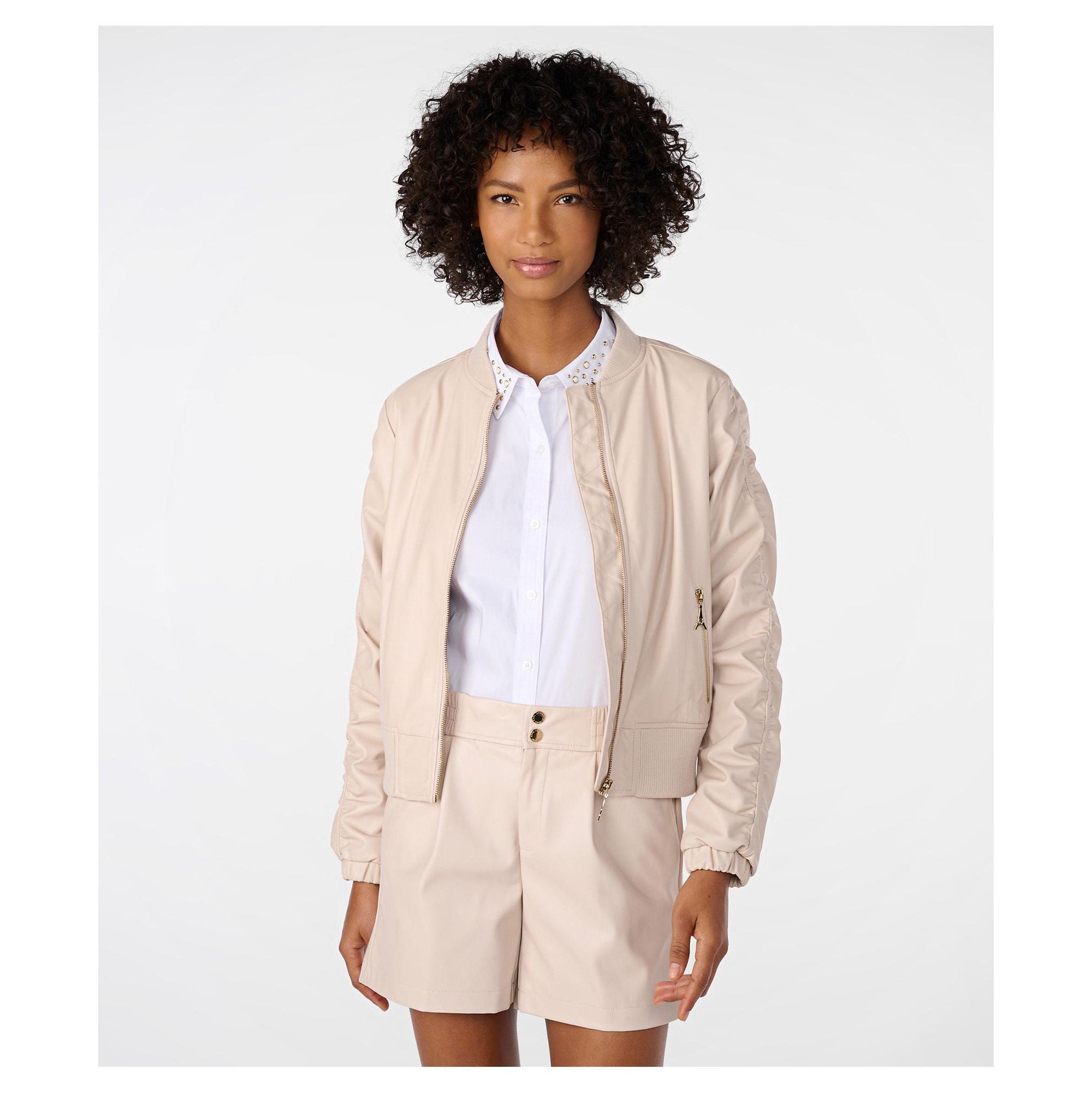 Women's Ruched Bomber Jacket