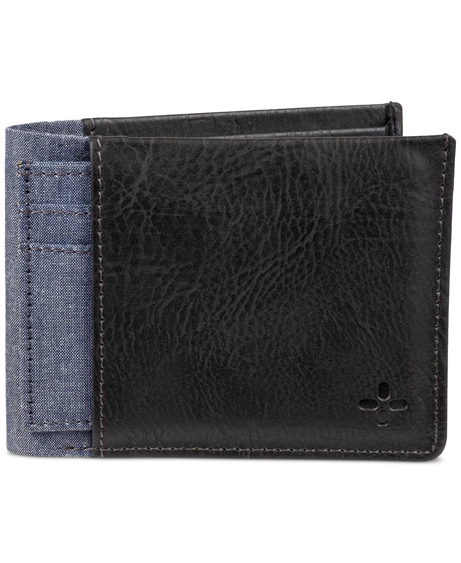 Men's Mixed-Media Slim-Fold Wallet & Card Case