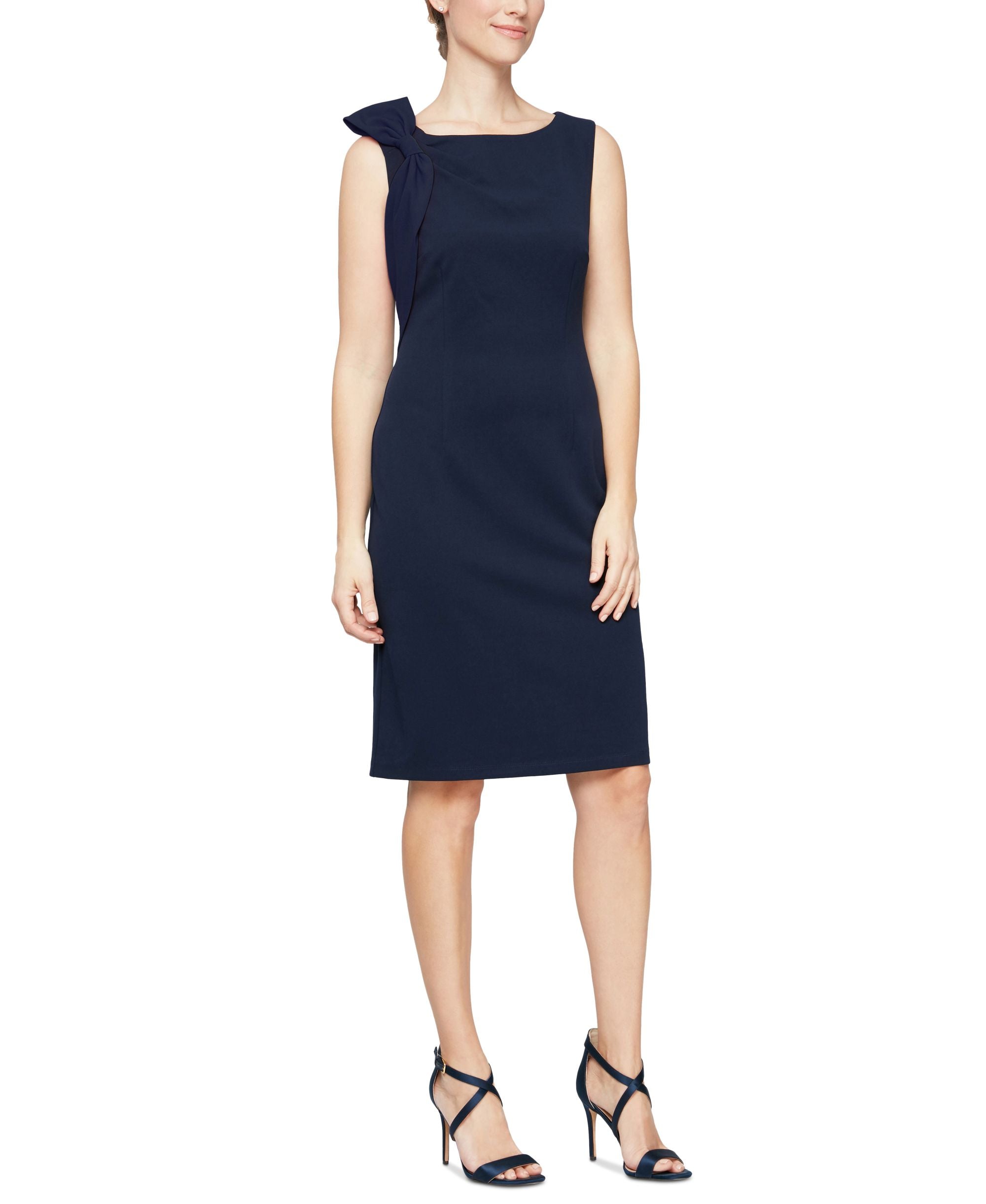 Women's Bow-Shoulder Sheath Dress